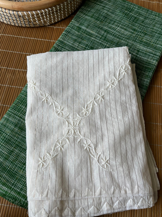 Khadi fabric chikankari Dupatta