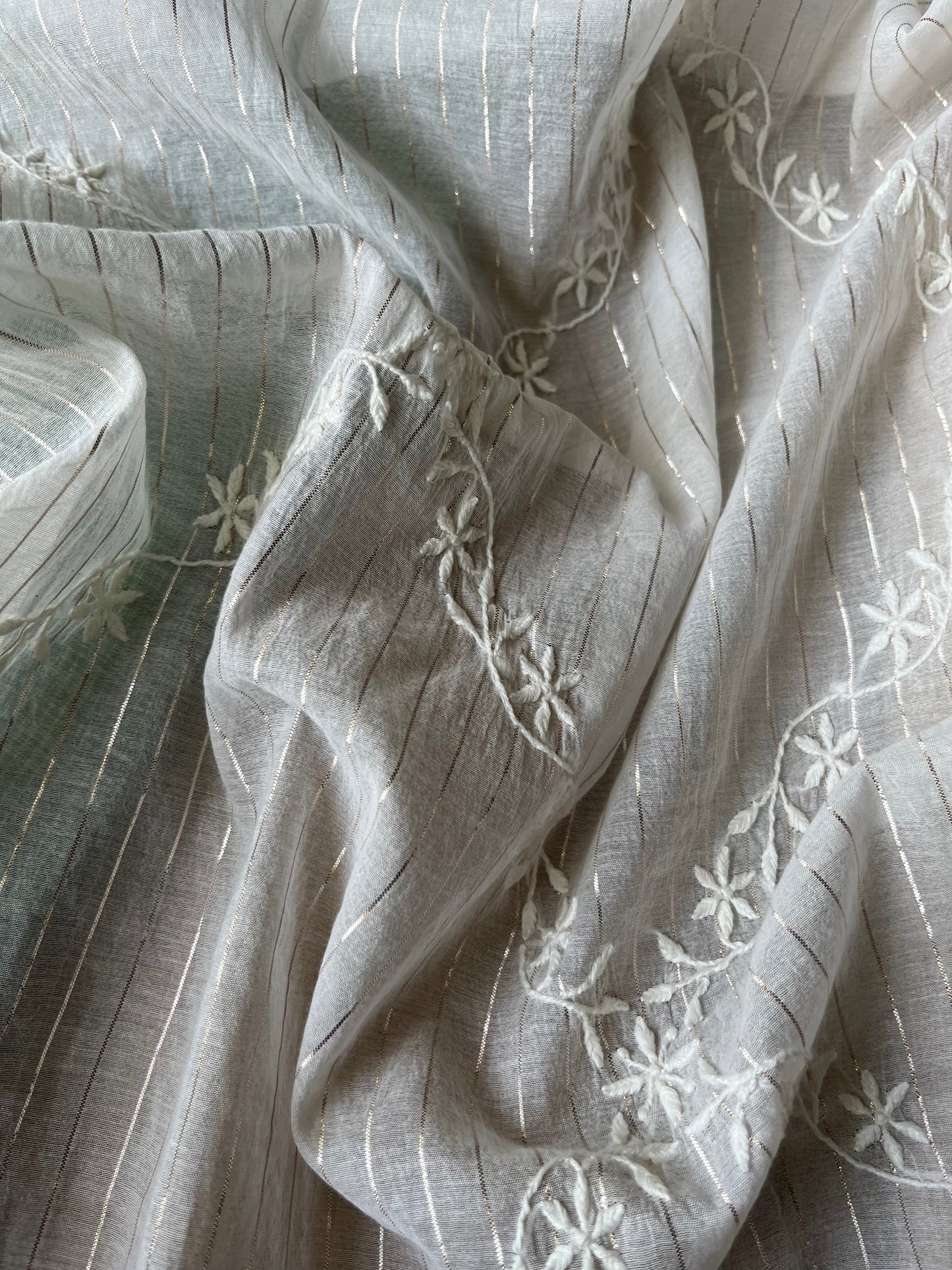 Khadi fabric chikankari Dupatta