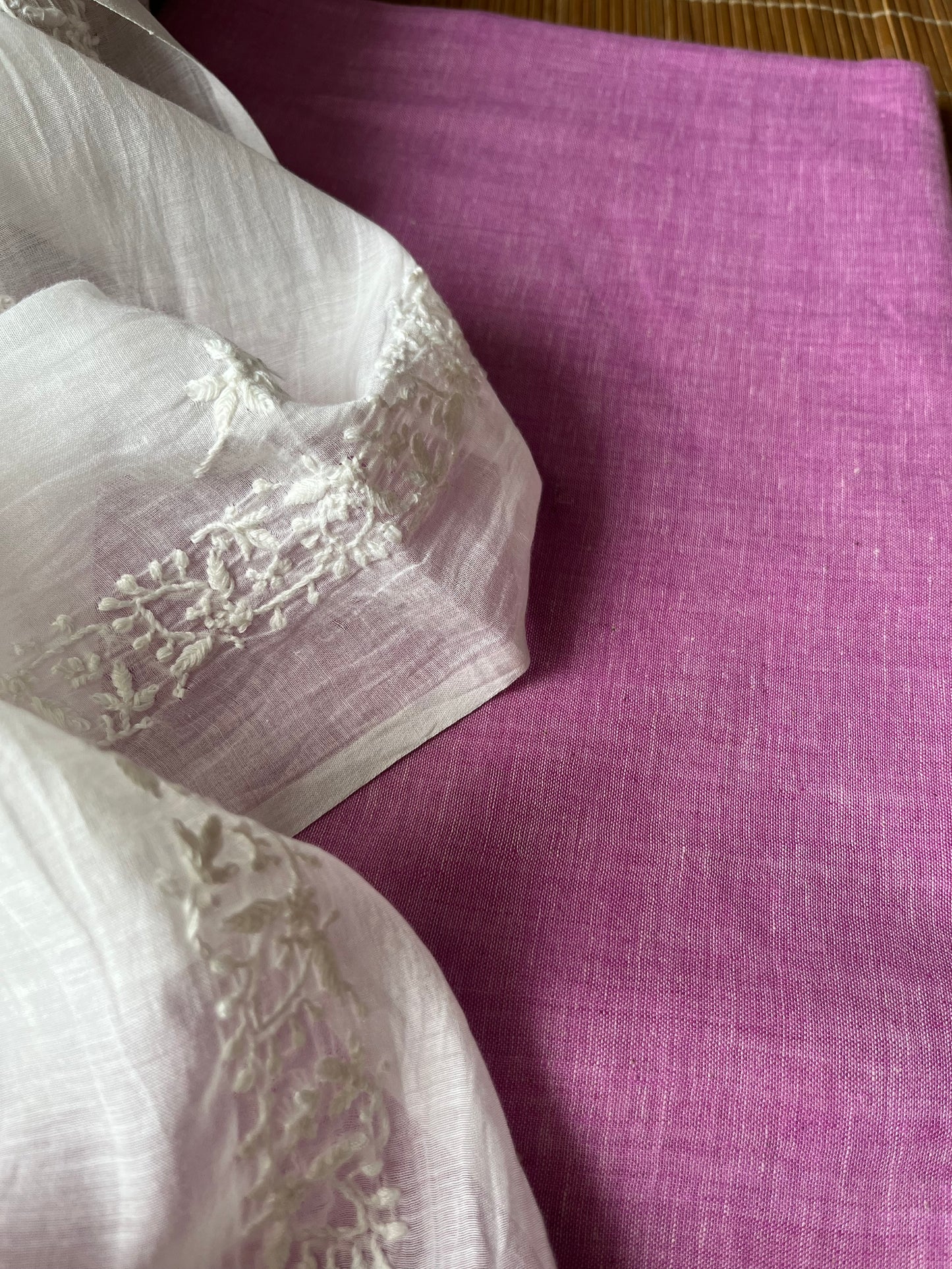 Khadi fabric chikankari Dupatta