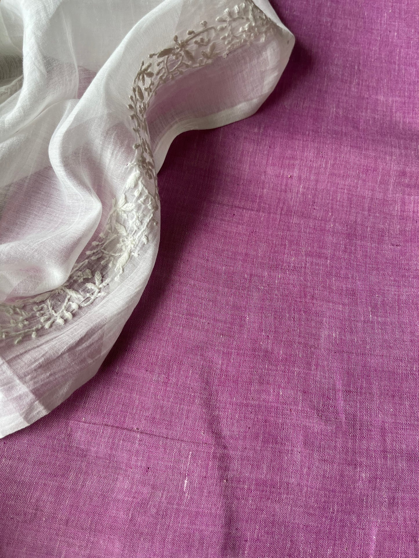 Khadi fabric chikankari Dupatta