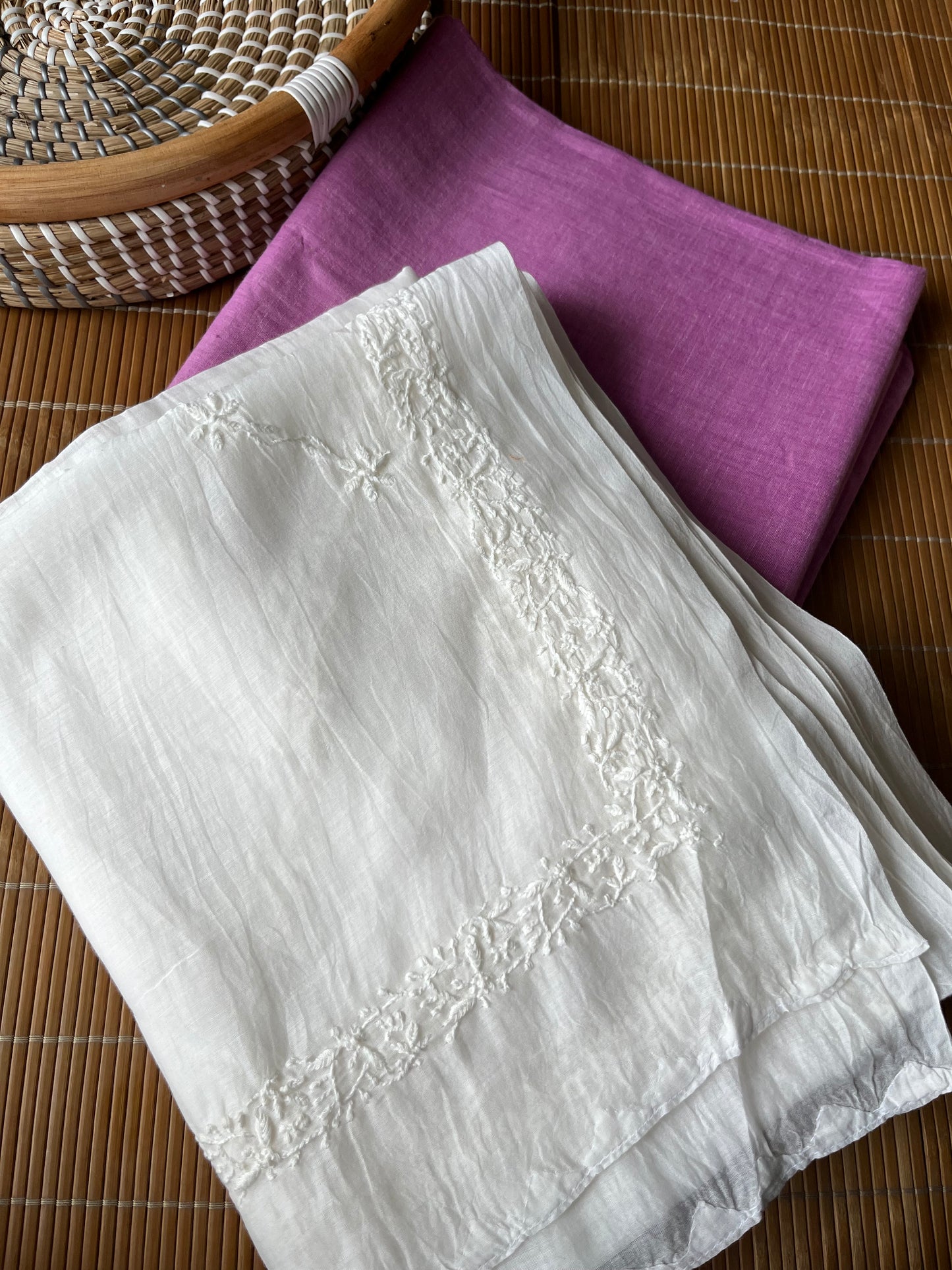 Khadi fabric chikankari Dupatta