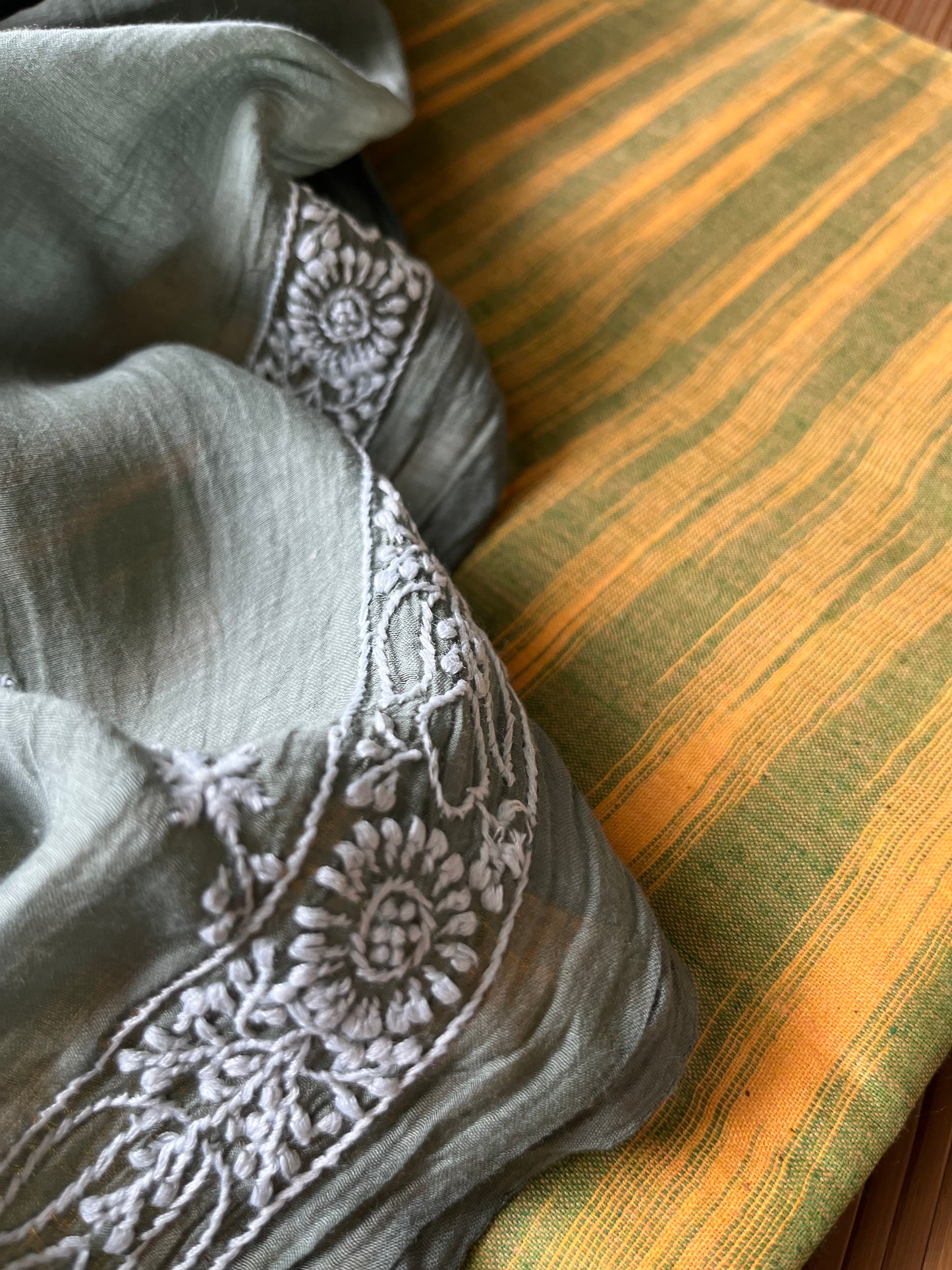 Khadi fabric chikankari Dupatta