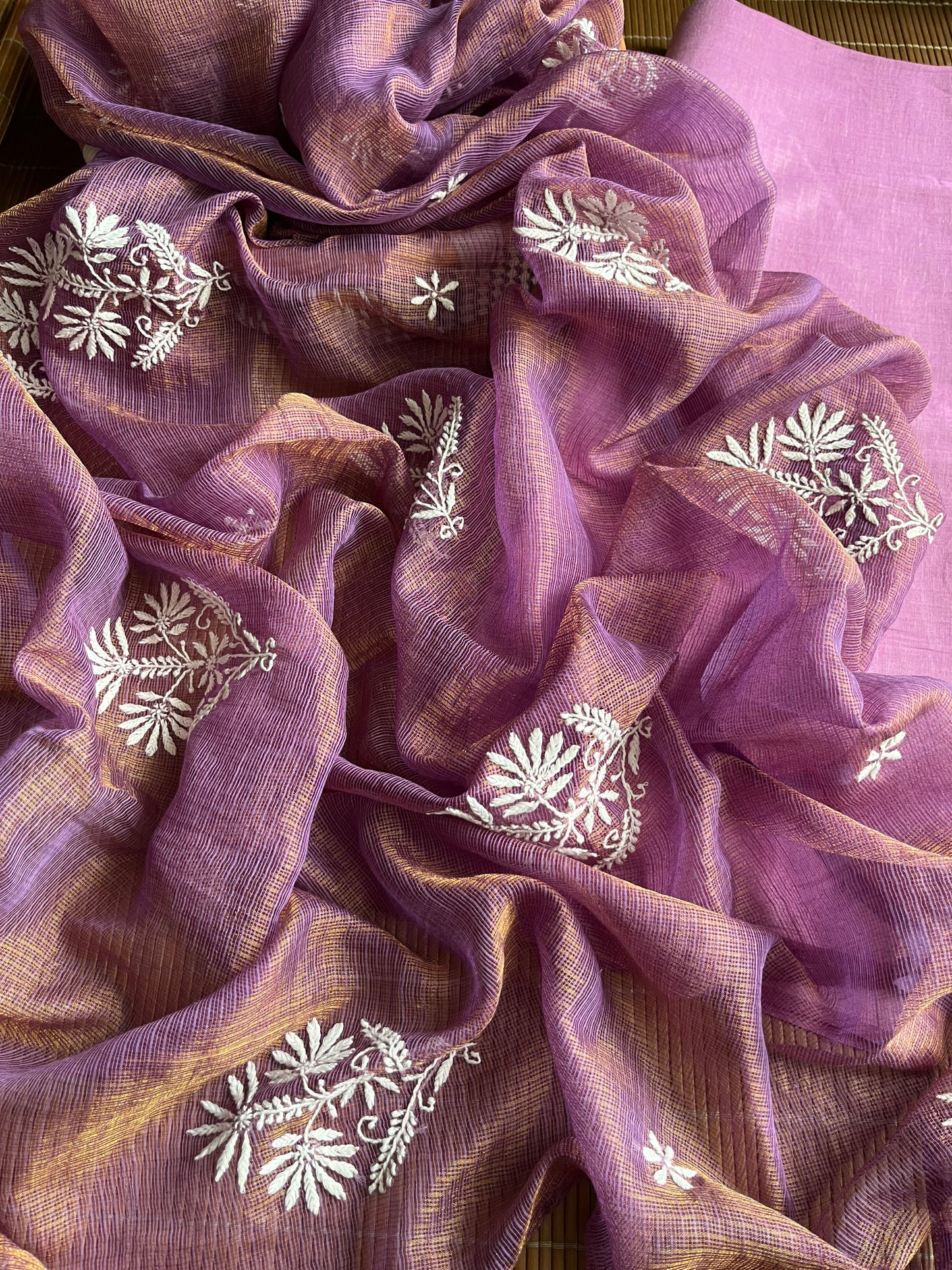 Kota tissue chikankari Dupatta