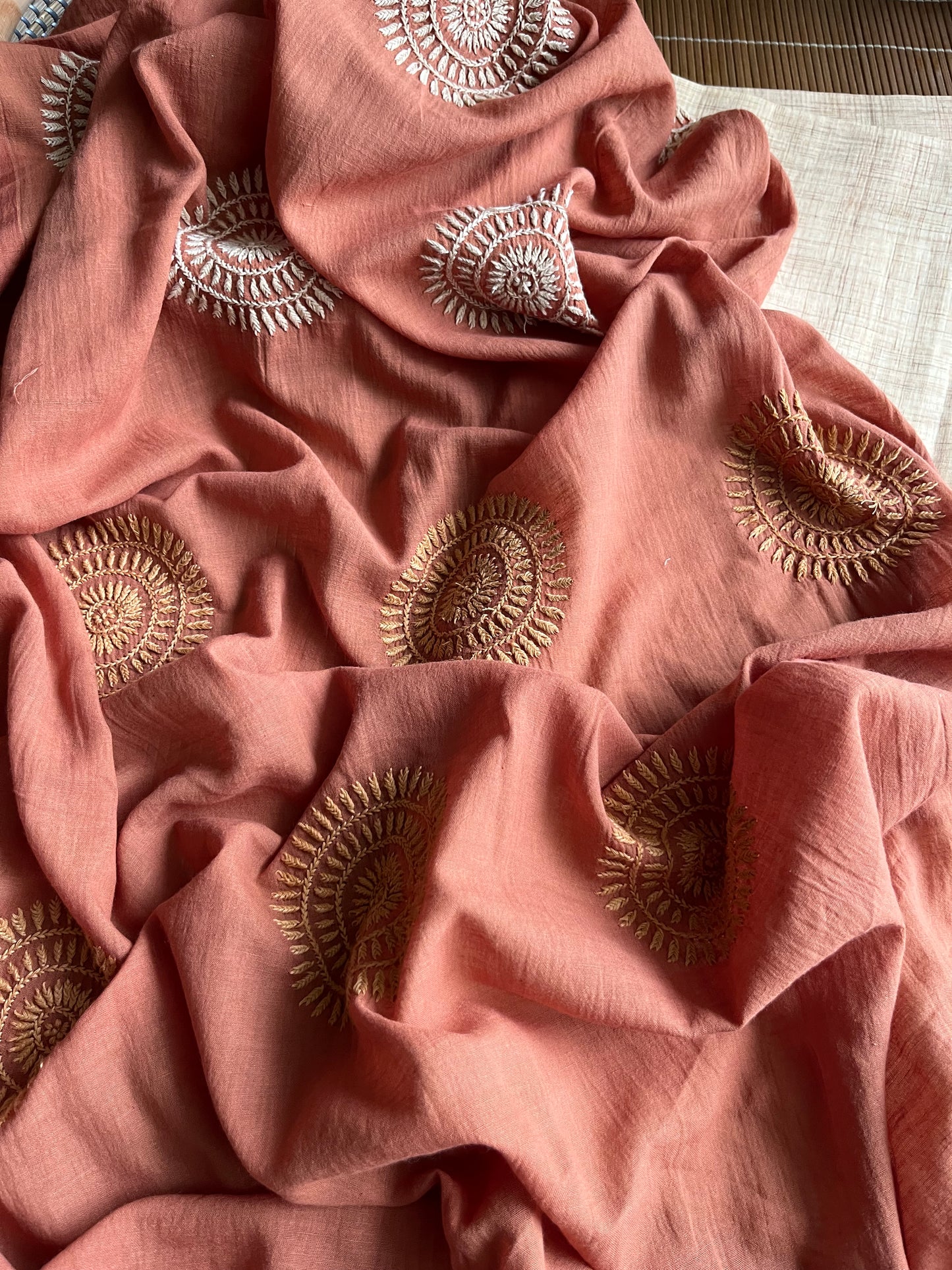 Chikankari dup khadi kurta bottom