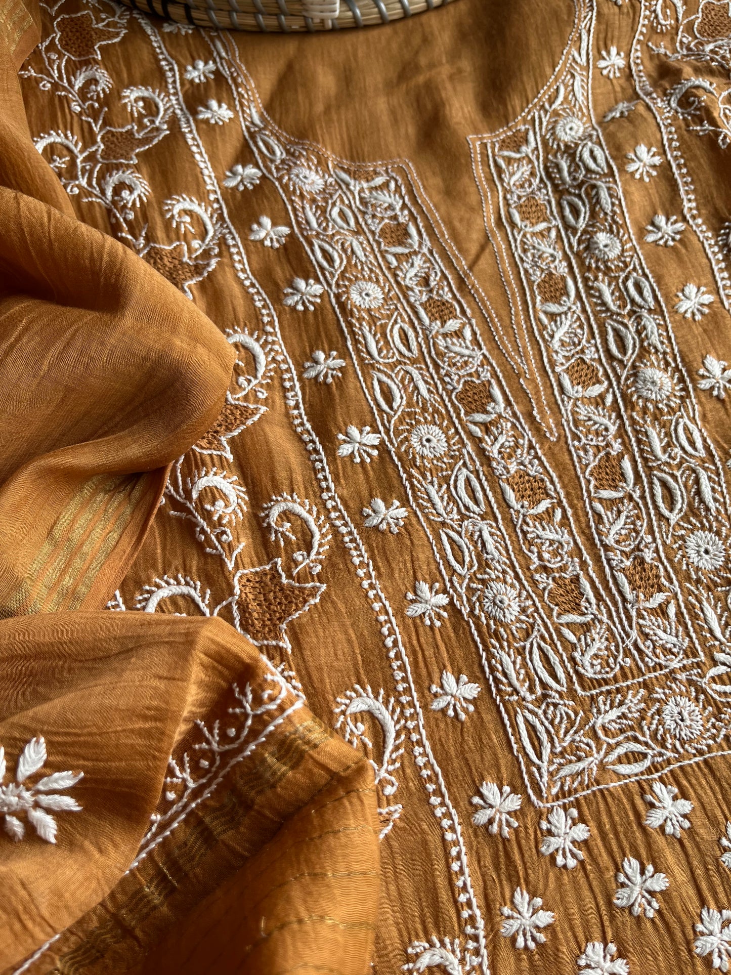 Chanderi Chikankari Kurta Dupatta