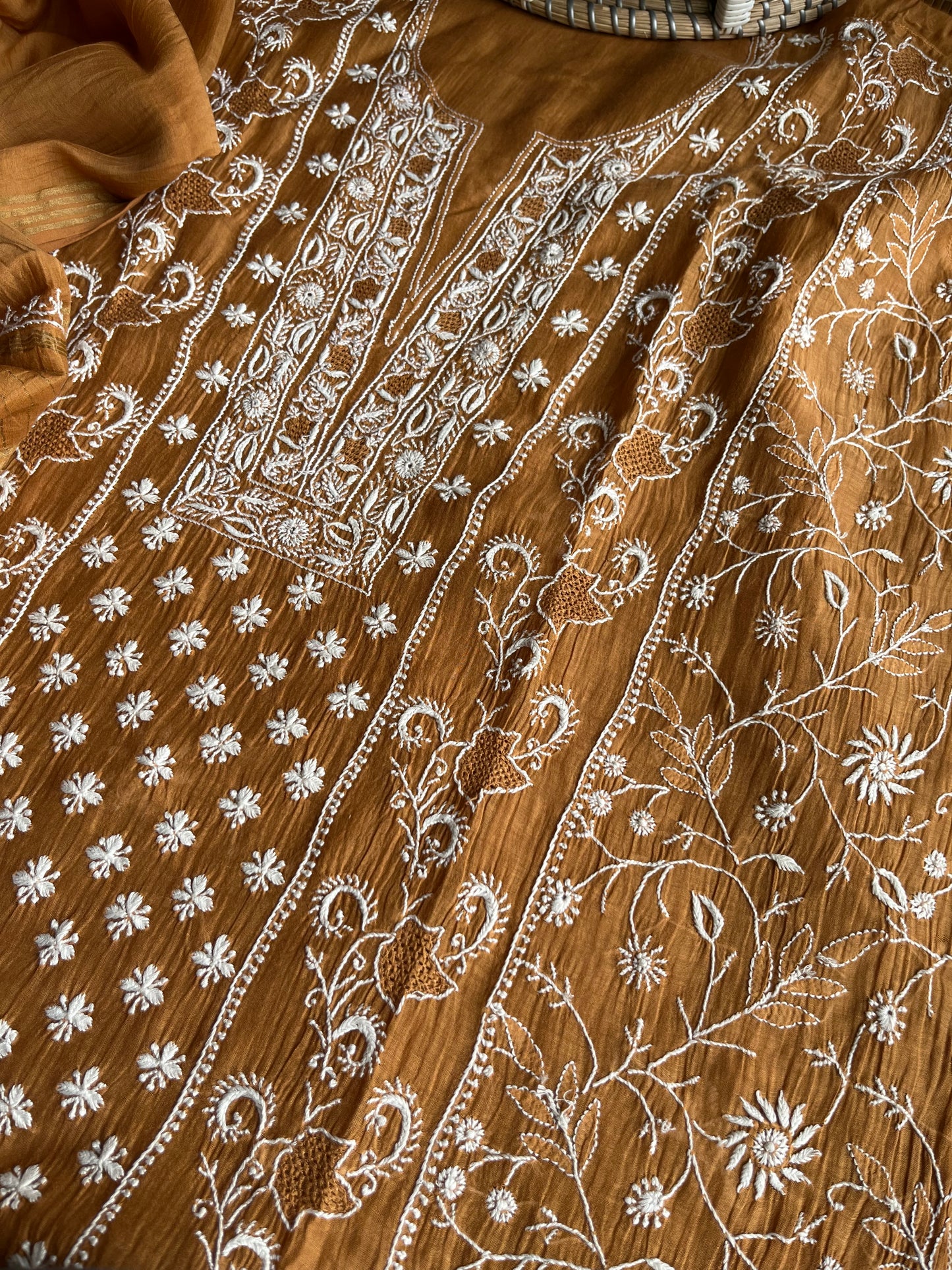 Chanderi Chikankari Kurta Dupatta