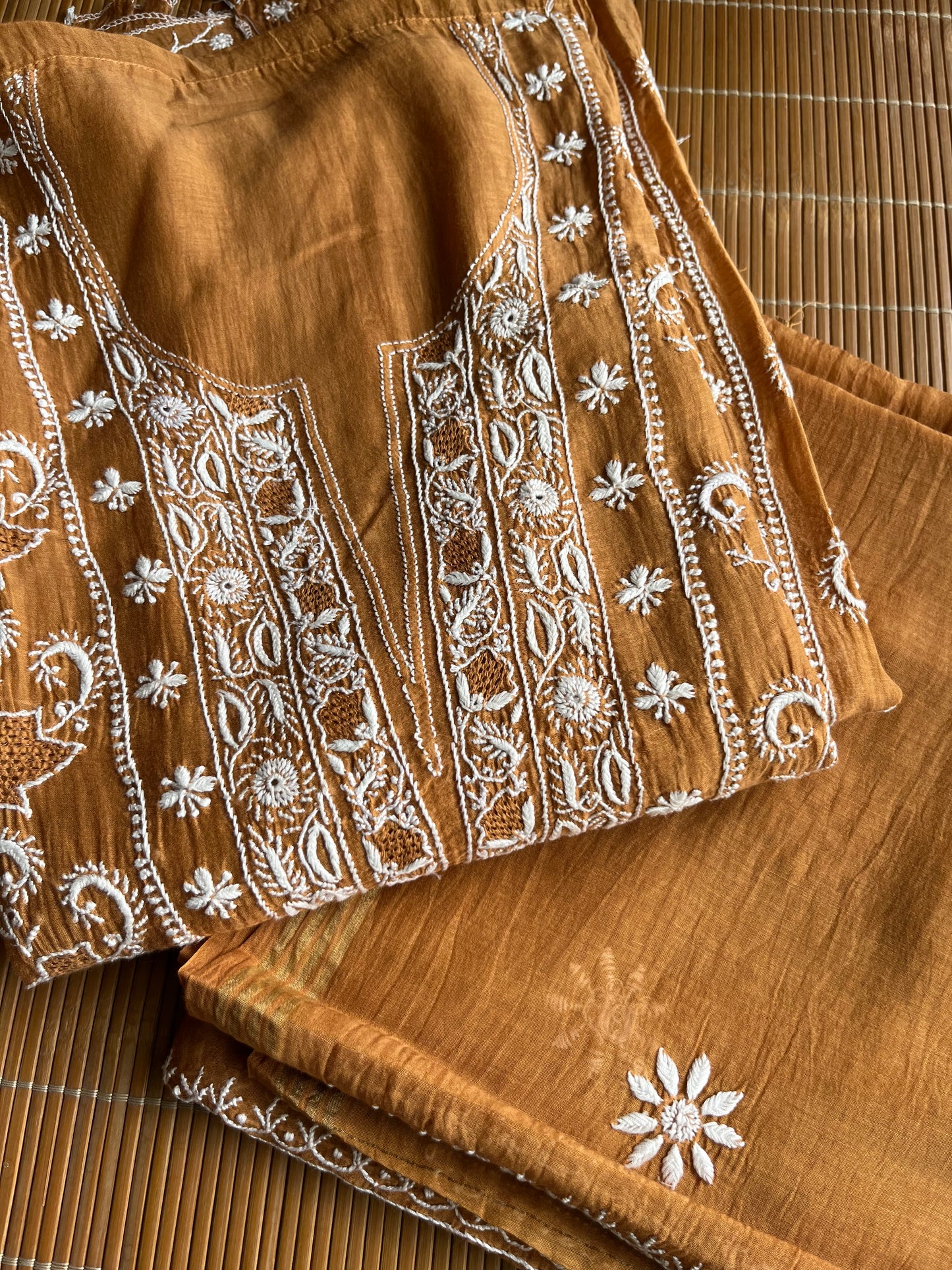 Chanderi Chikankari Kurta Dupatta