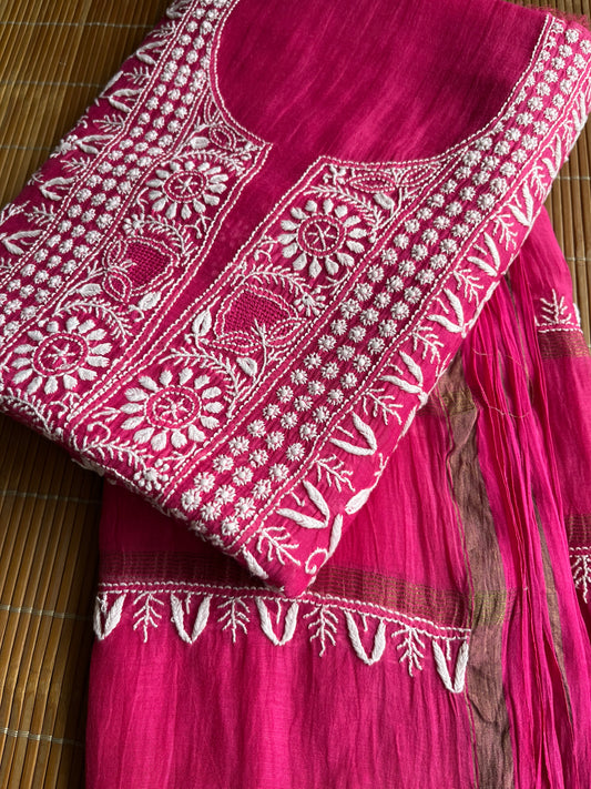 Chanderi Chikankari Kurta Dupatta