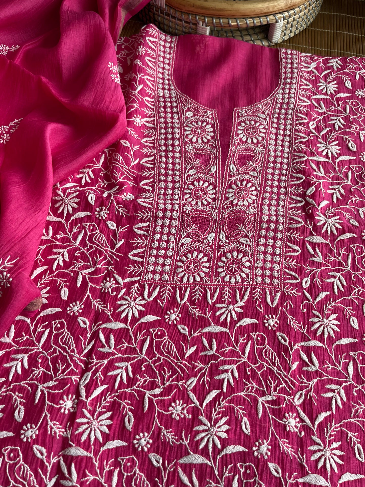 Chanderi Chikankari Kurta Dupatta