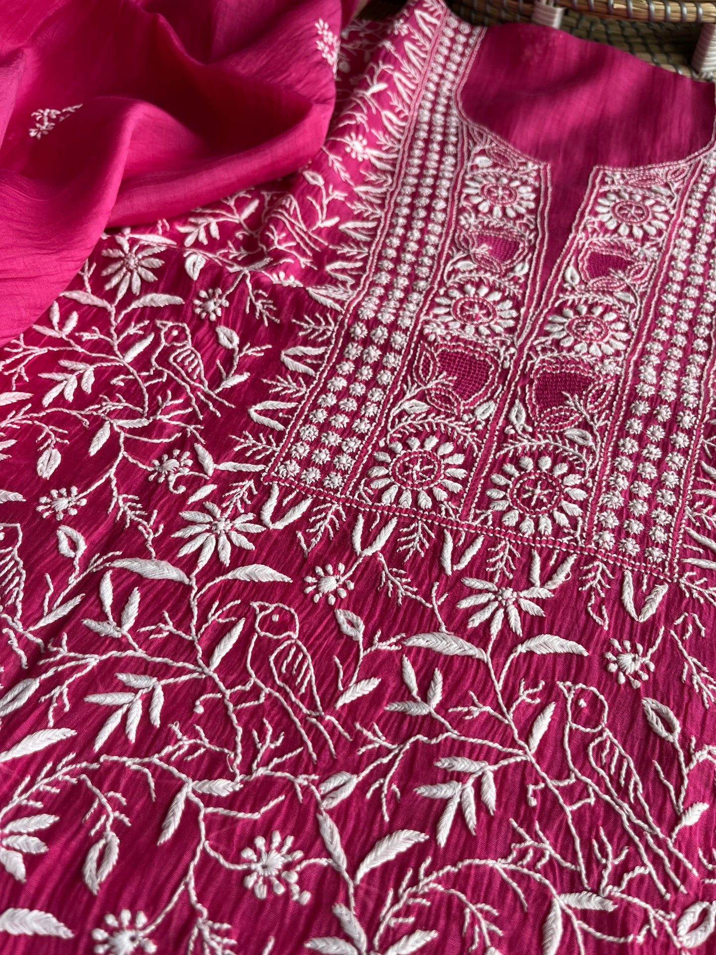 Chanderi Chikankari Kurta Dupatta