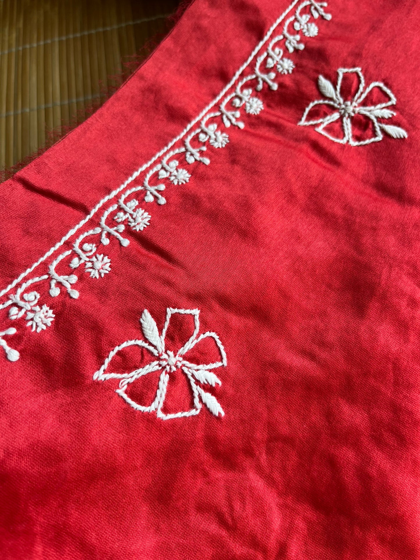 Chanderi chikankari kurta