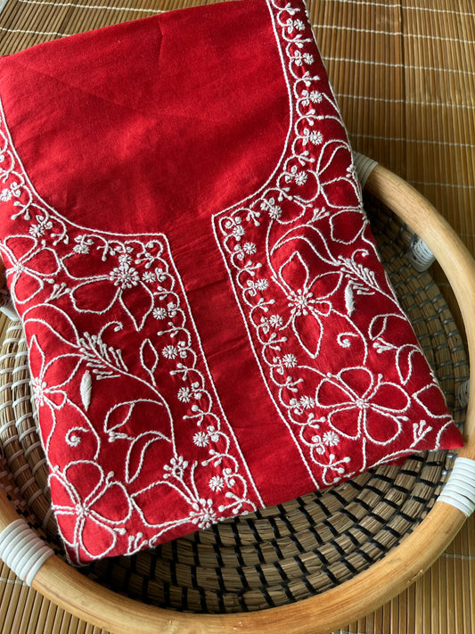 Chanderi chikankari kurta