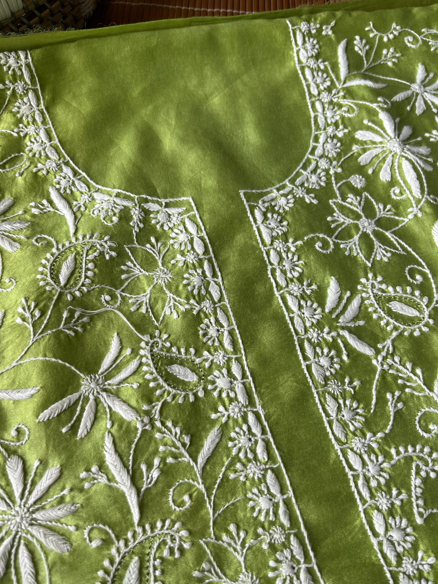 Chanderi chikankari kurta