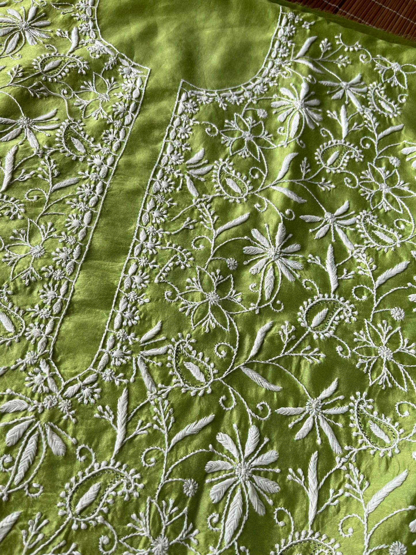 Chanderi chikankari kurta