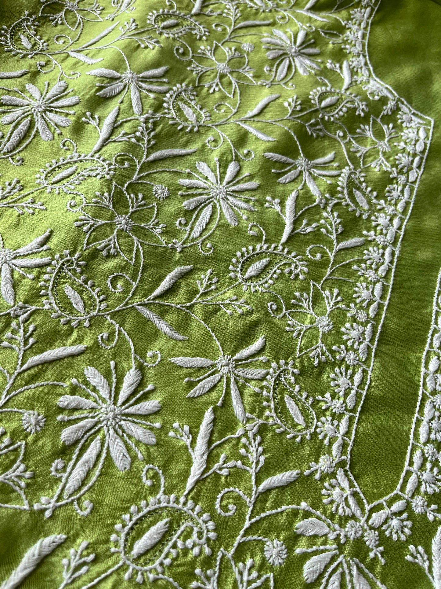 Chanderi chikankari kurta