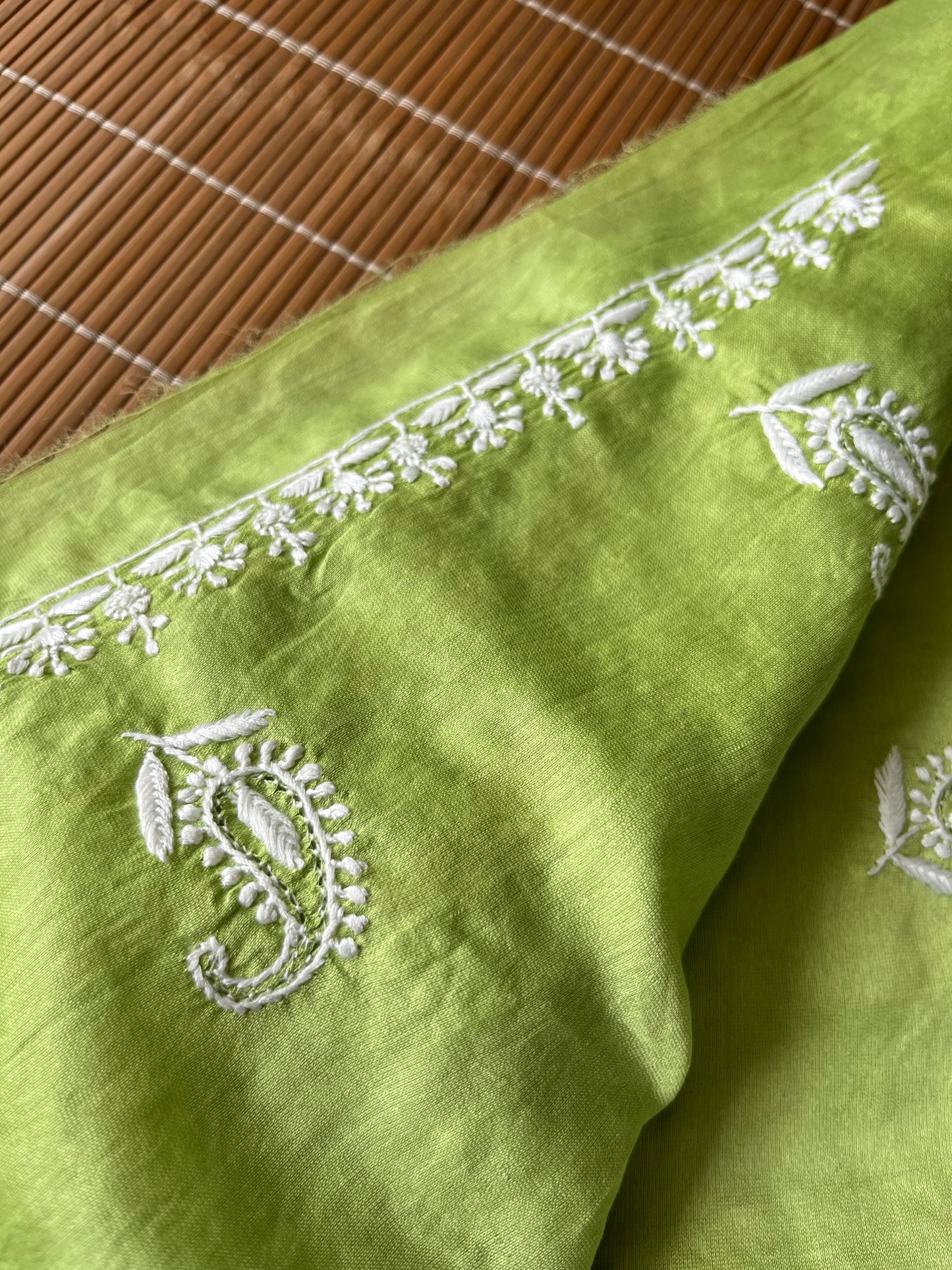 Chanderi chikankari kurta