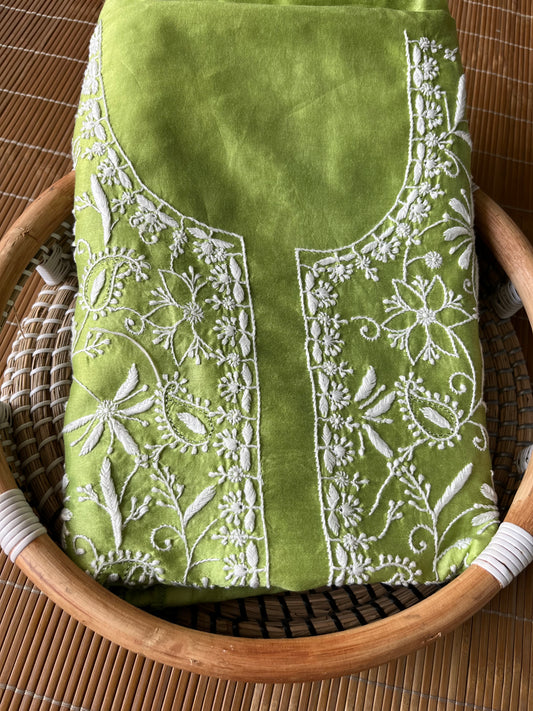 Chanderi chikankari kurta