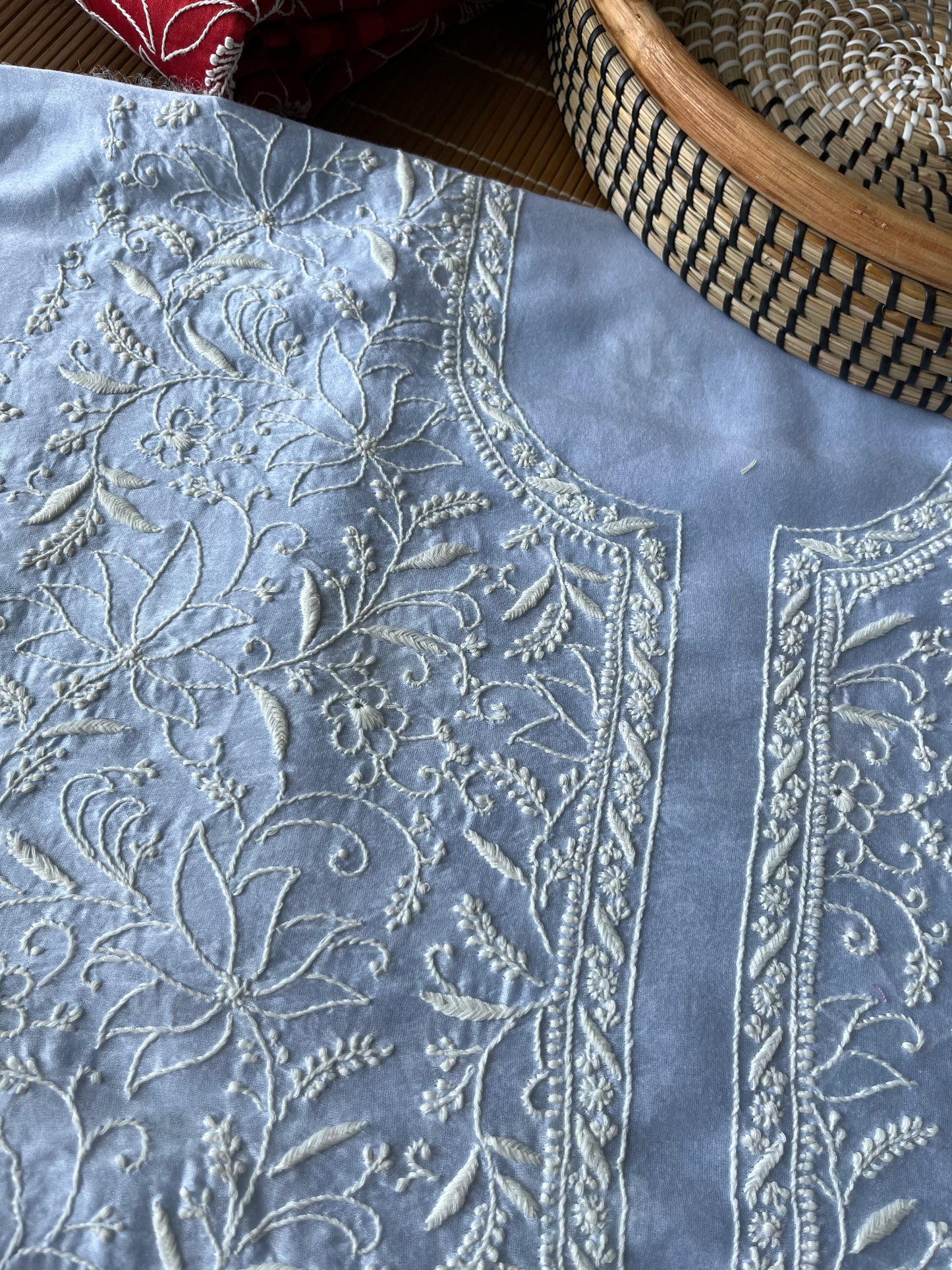 Chanderi chikankari kurta