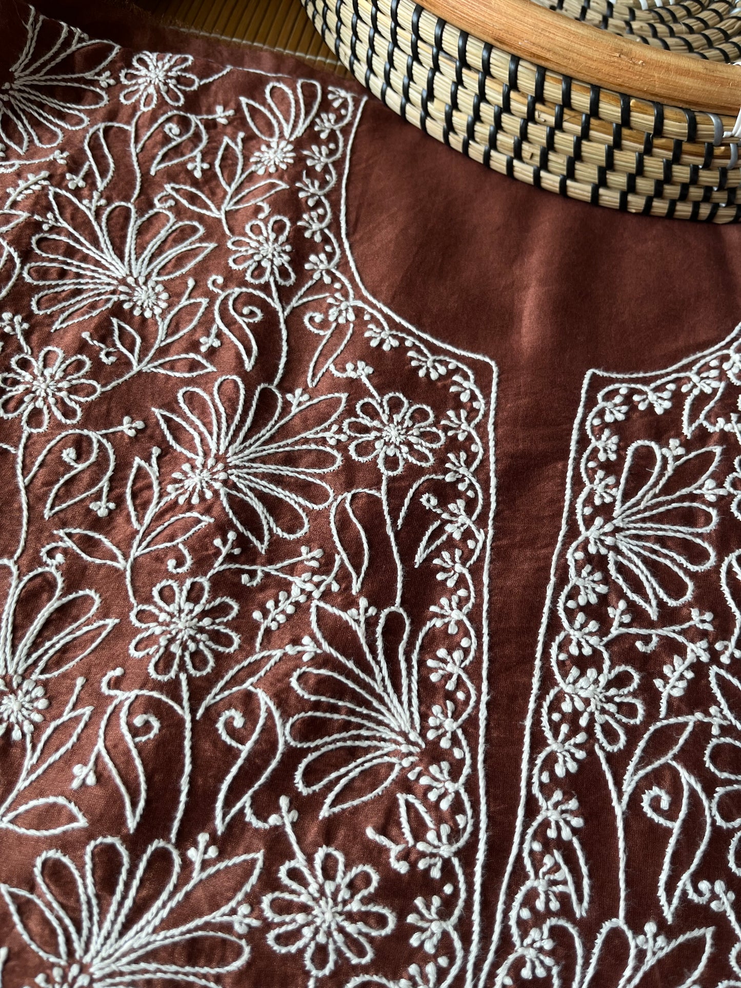 Chanderi chikankari kurta