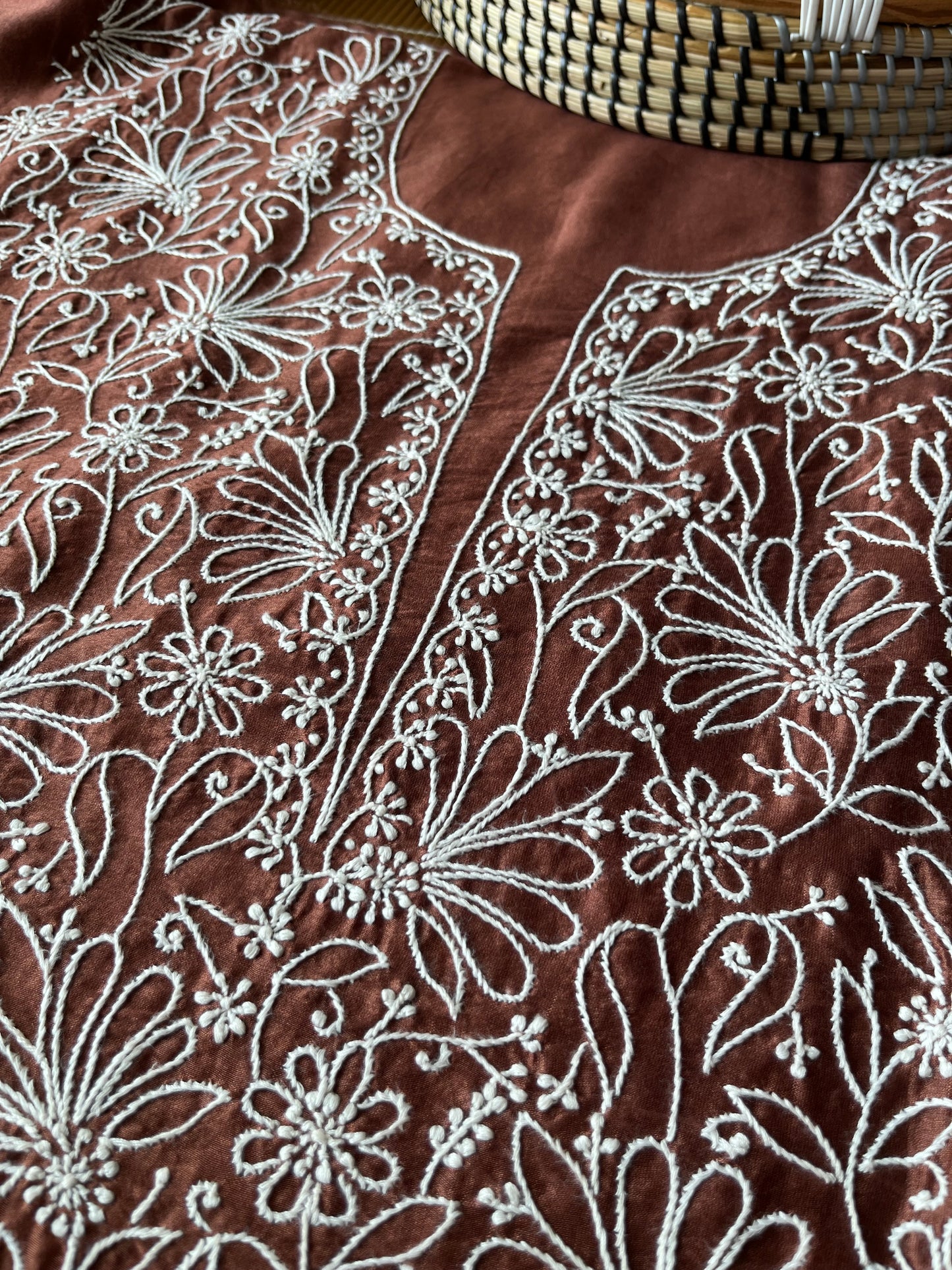 Chanderi chikankari kurta