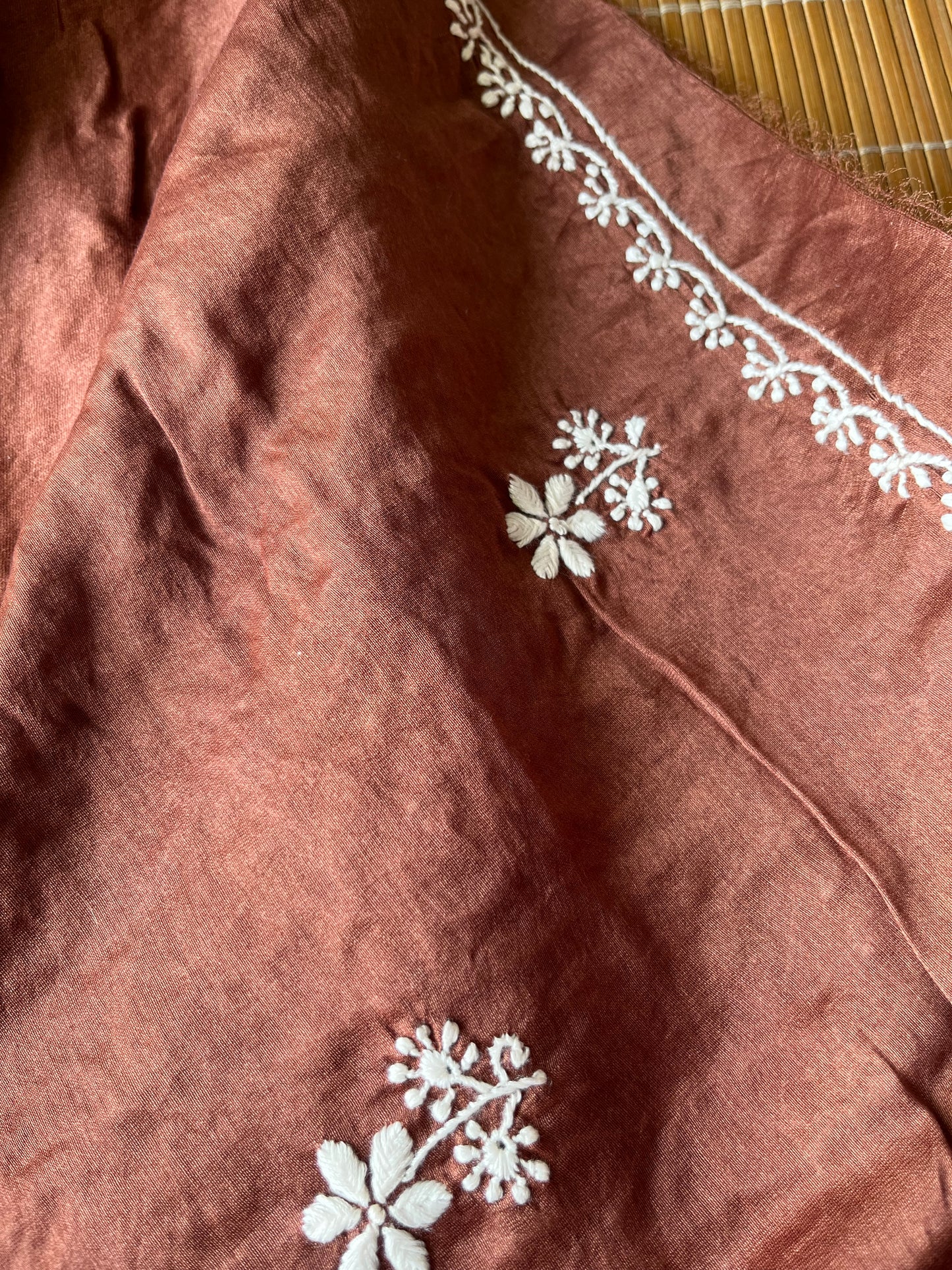 Chanderi chikankari kurta