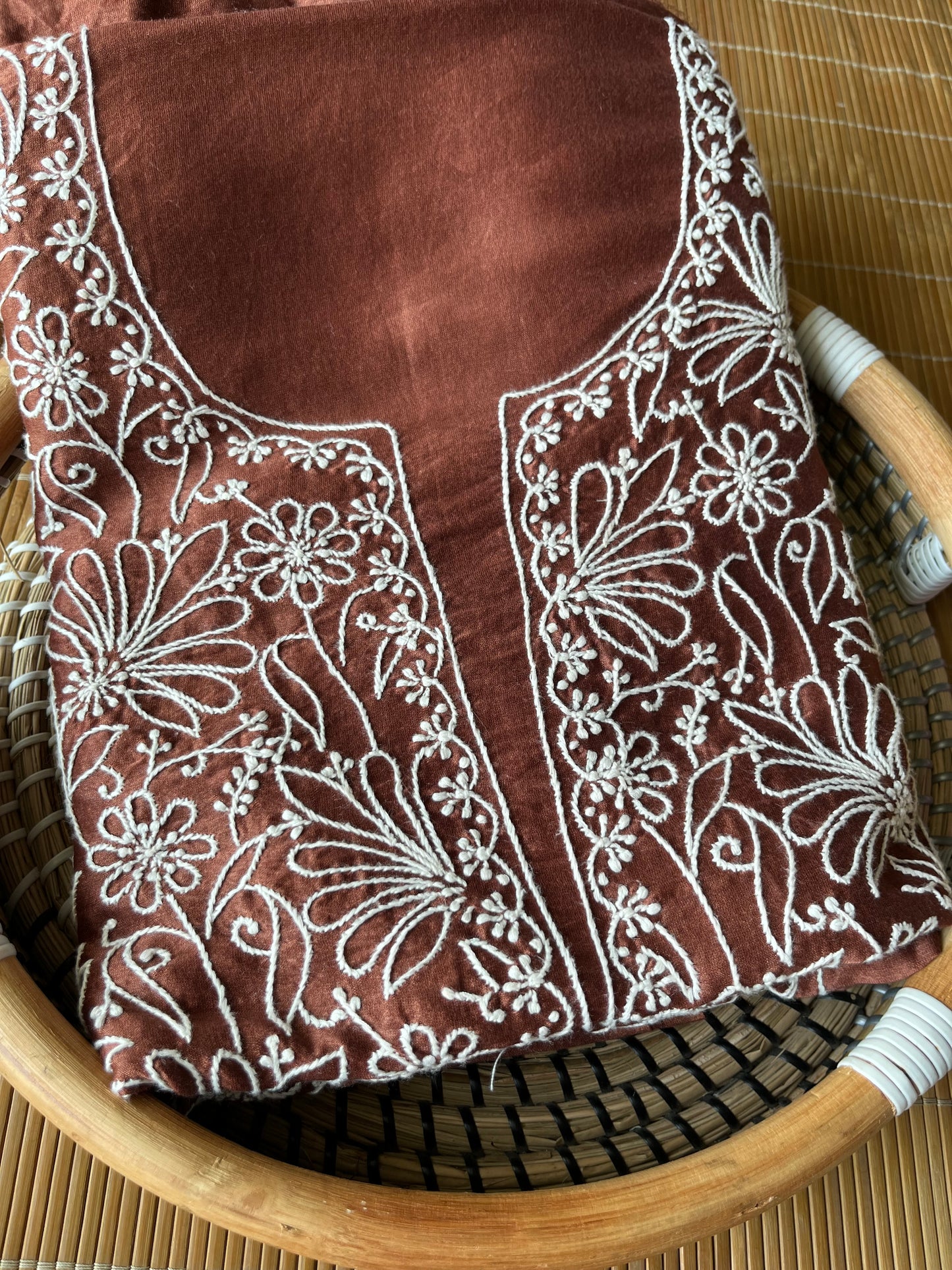 Chanderi chikankari kurta