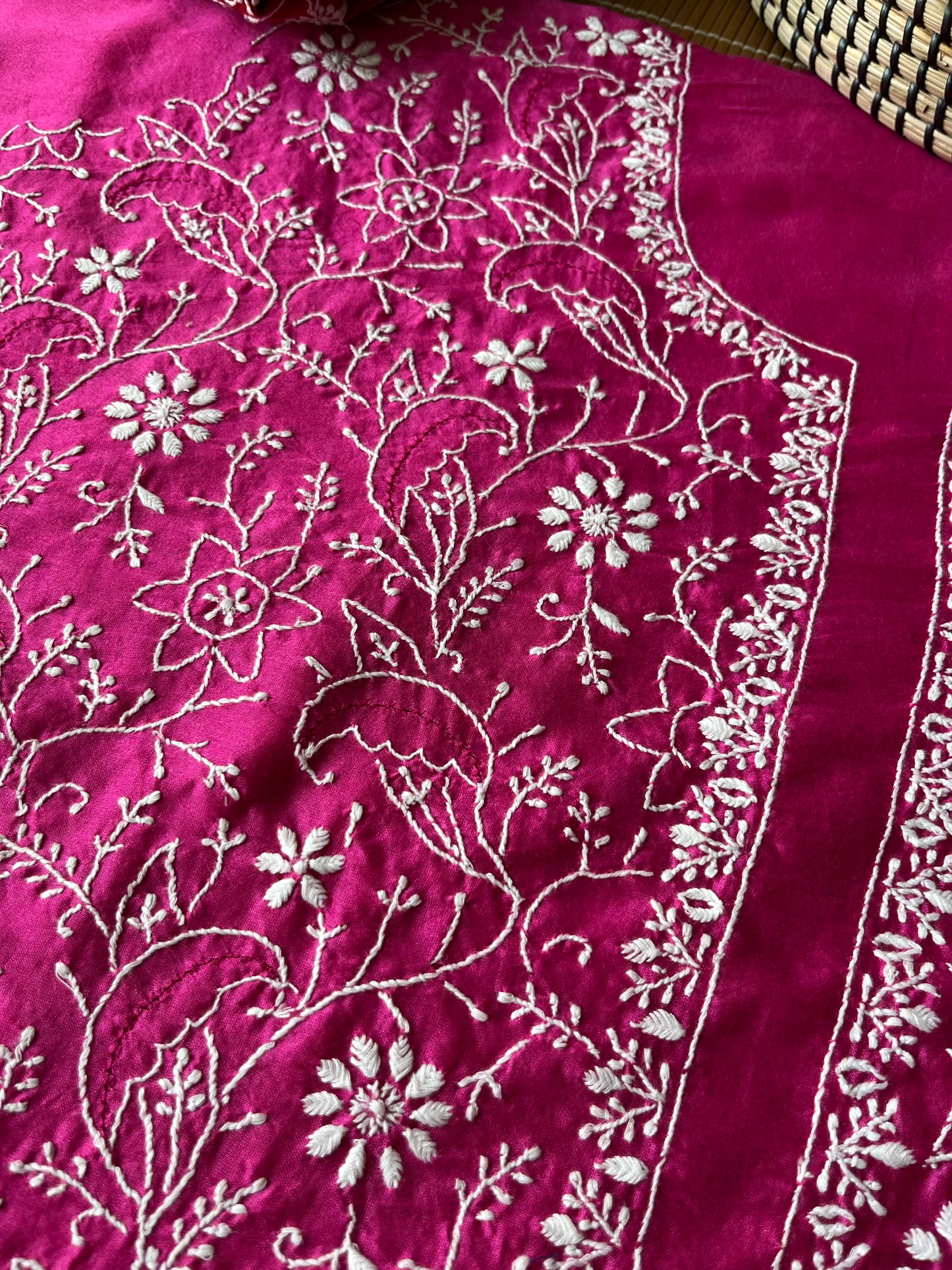 Chanderi chikankari kurta