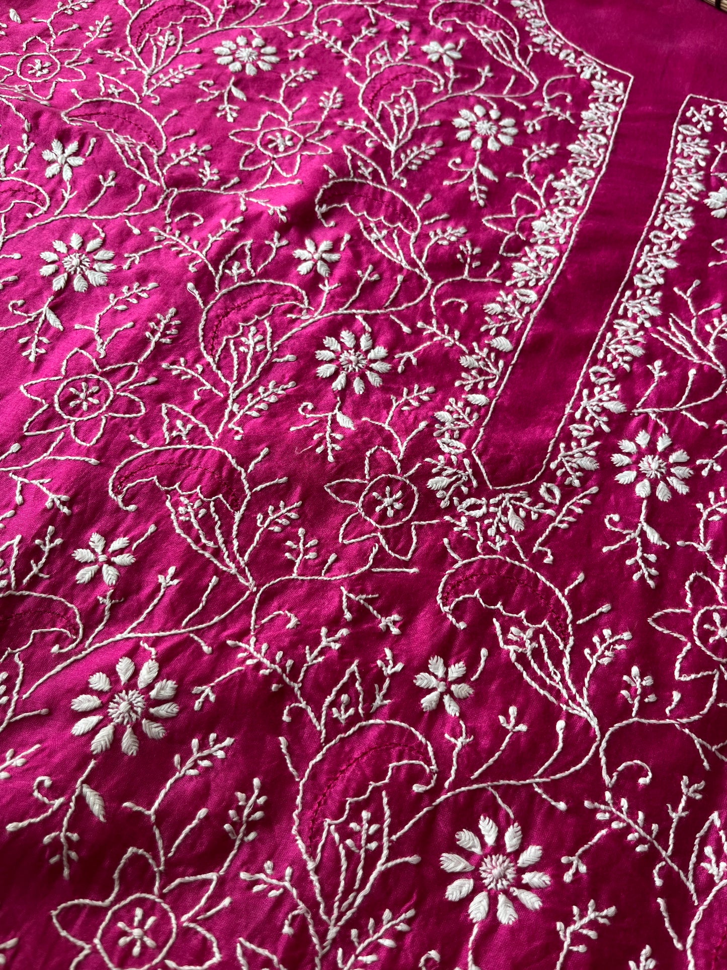 Chanderi chikankari kurta