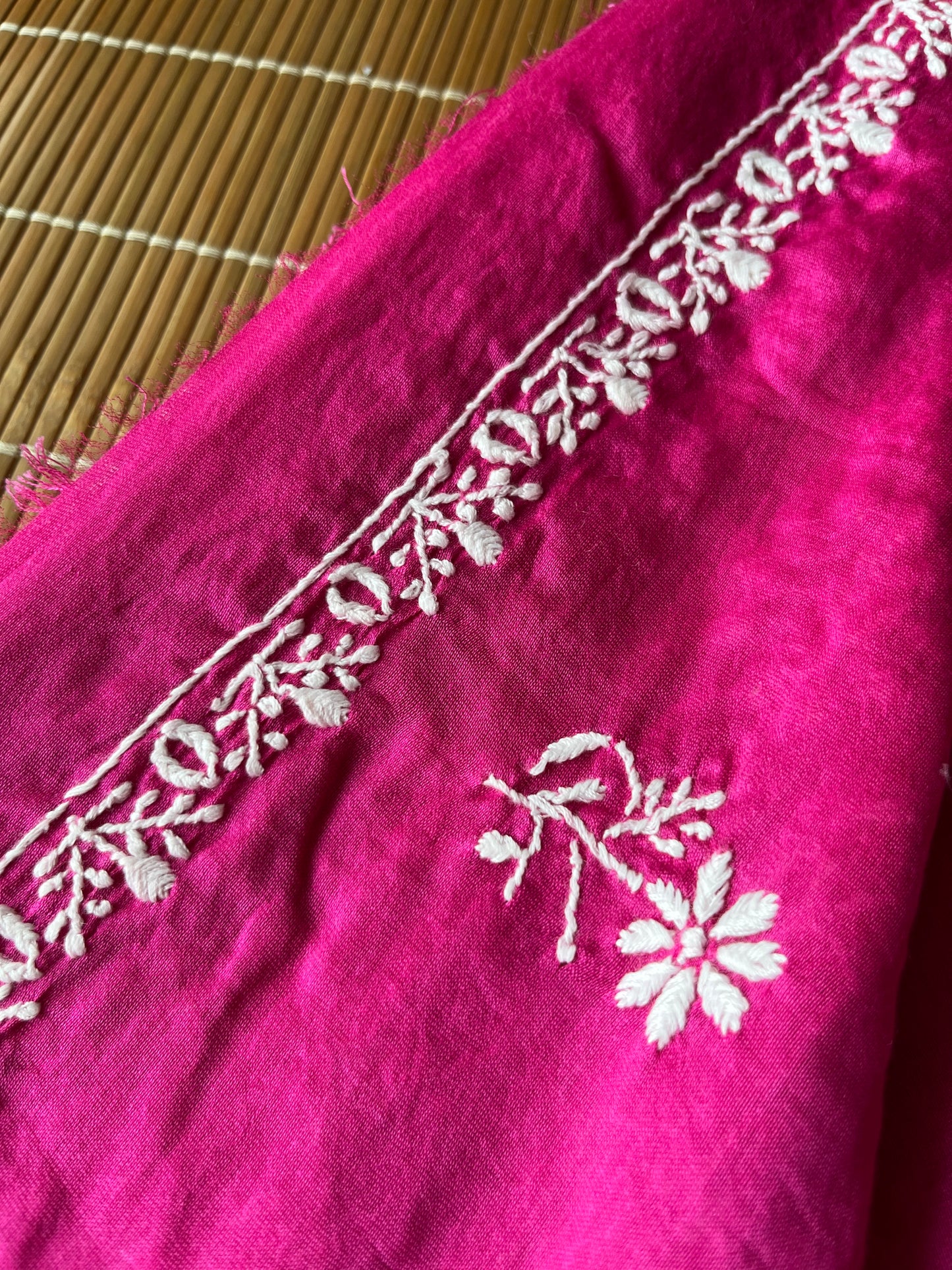 Chanderi chikankari kurta