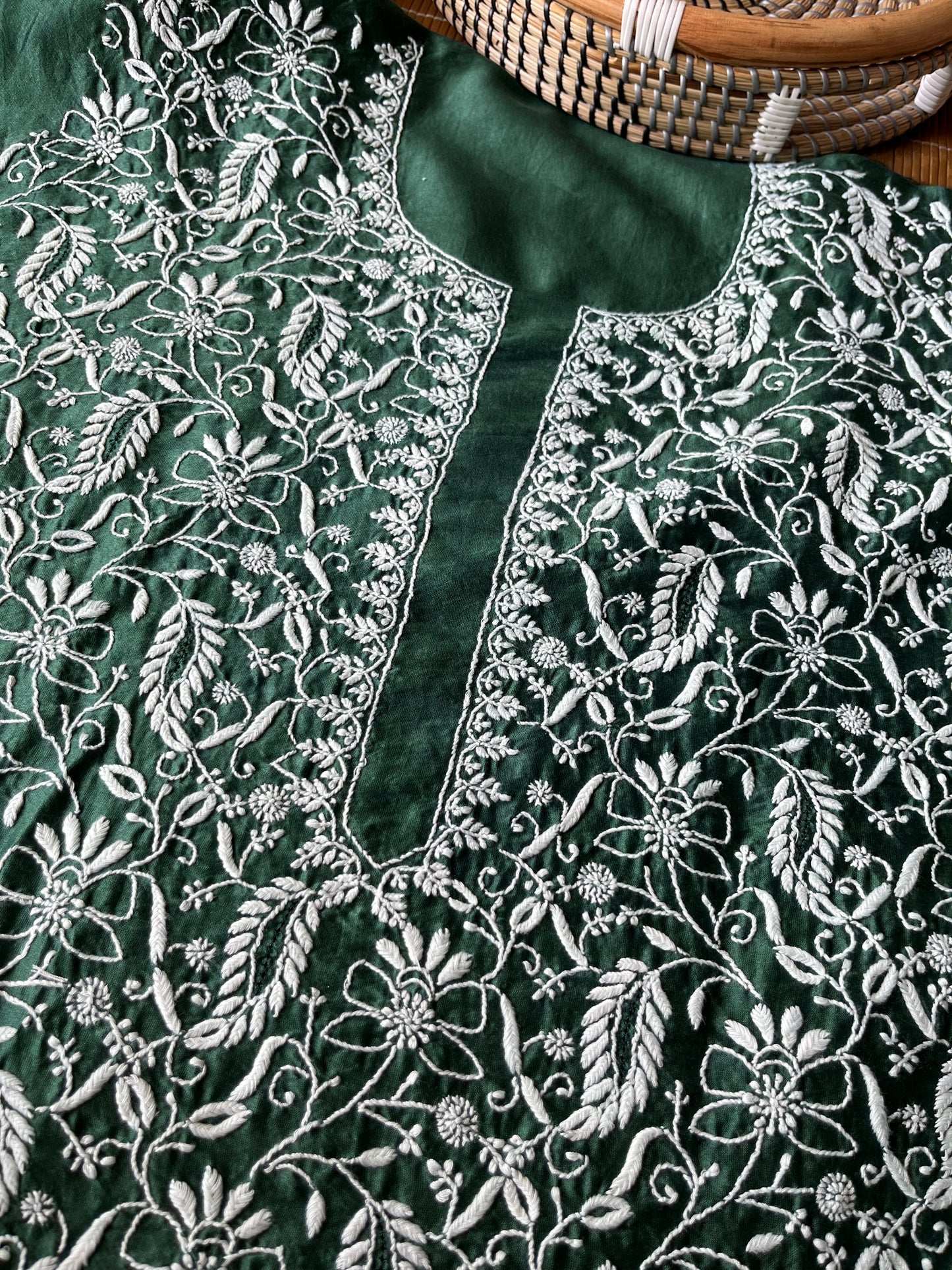 Chanderi chikankari kurta