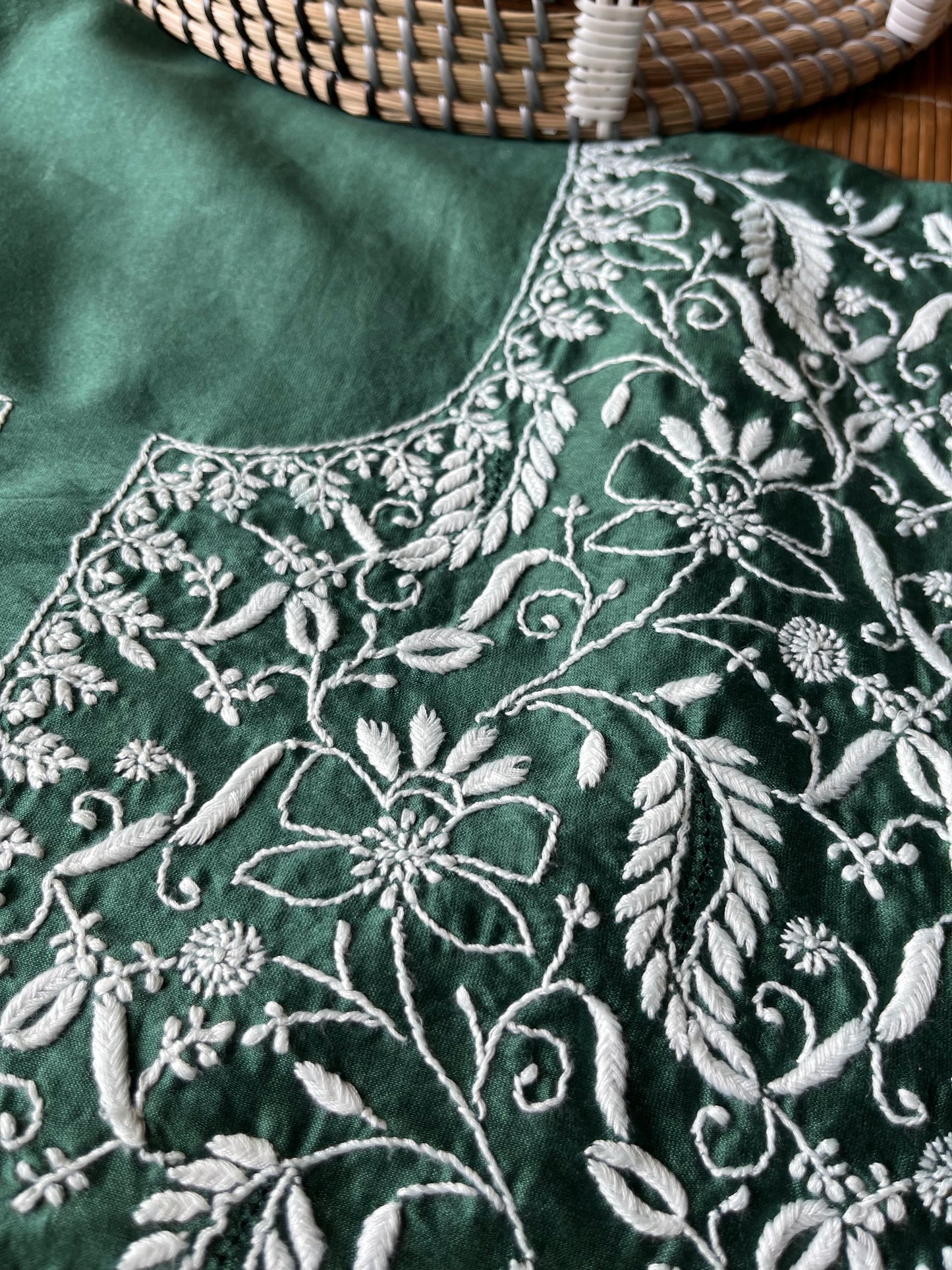 Chanderi chikankari kurta