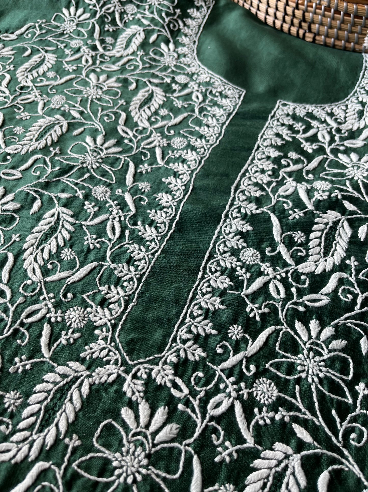 Chanderi chikankari kurta