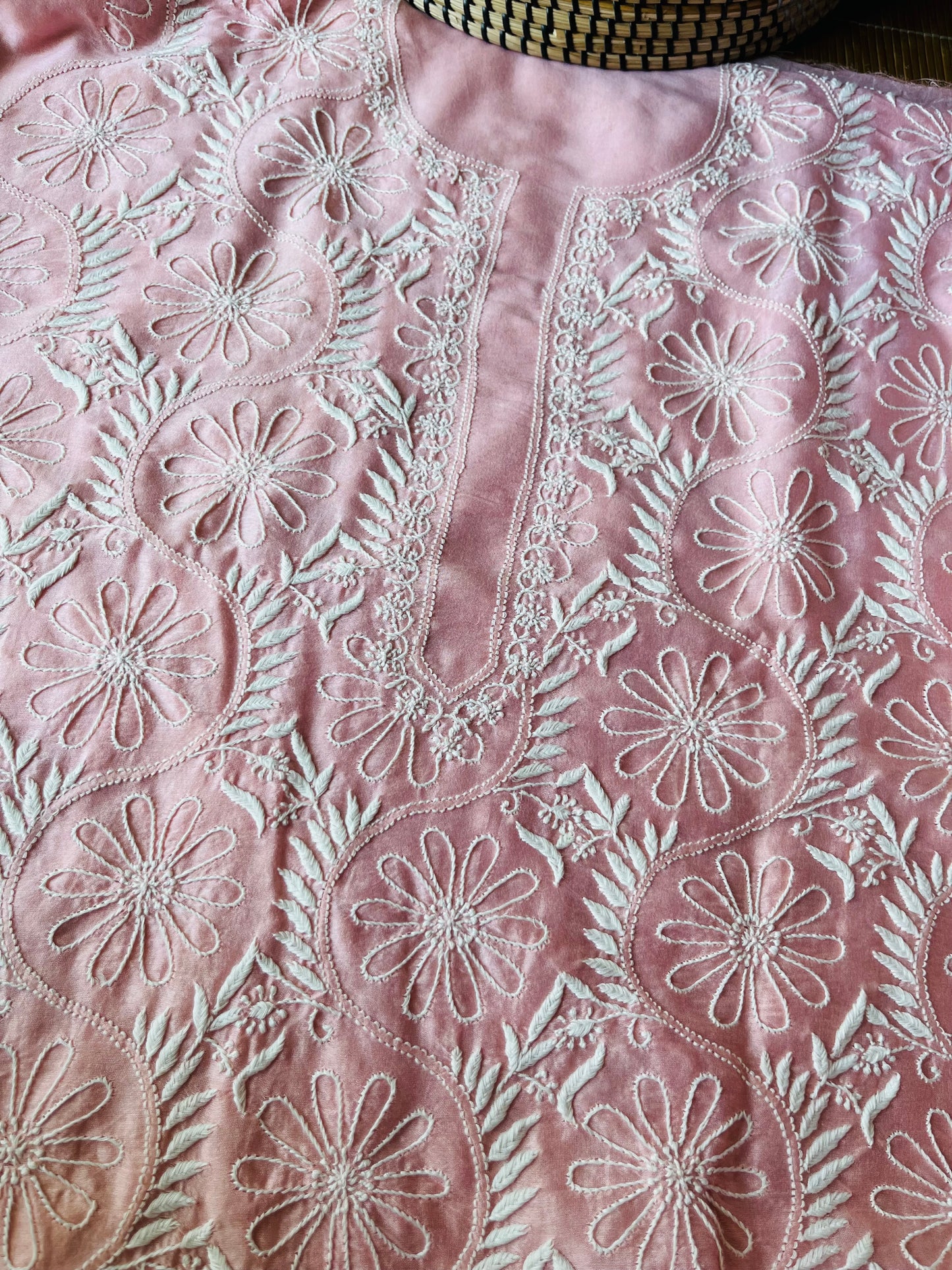 Chanderi chikankari kurta