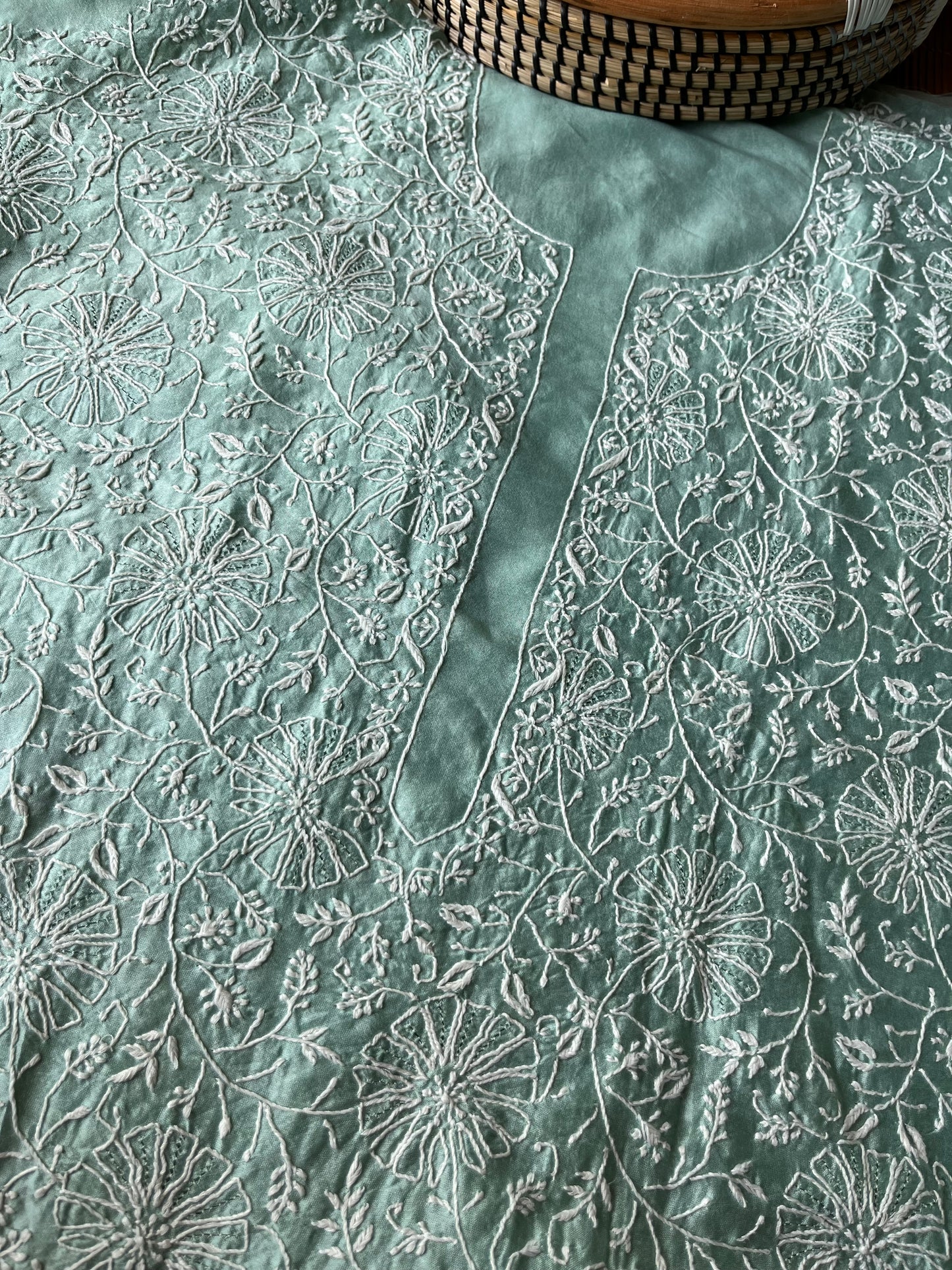 Chanderi chikankari kurta