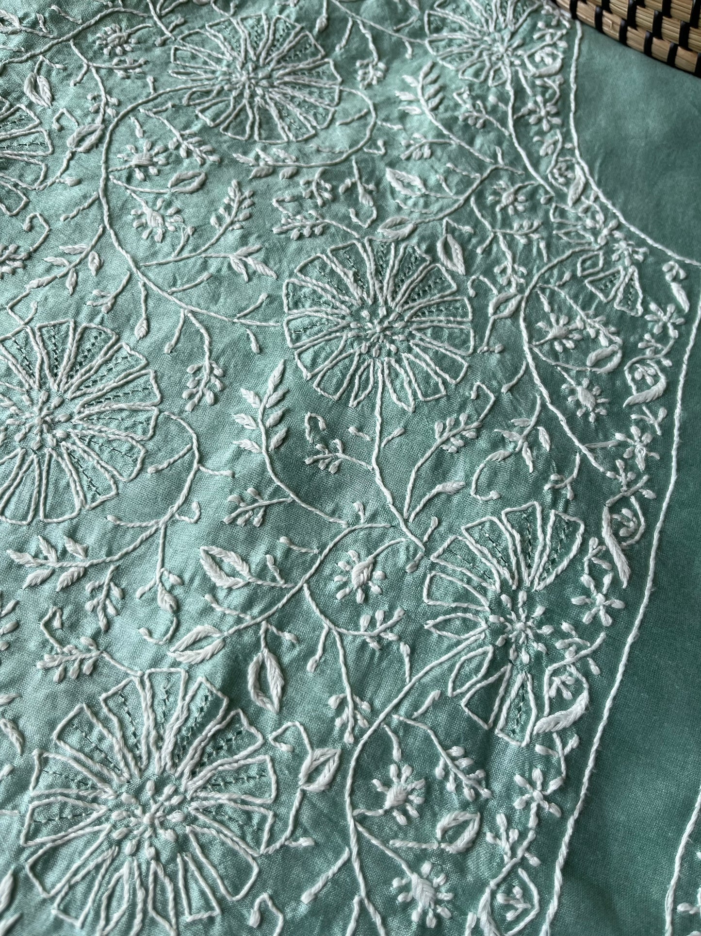 Chanderi chikankari kurta