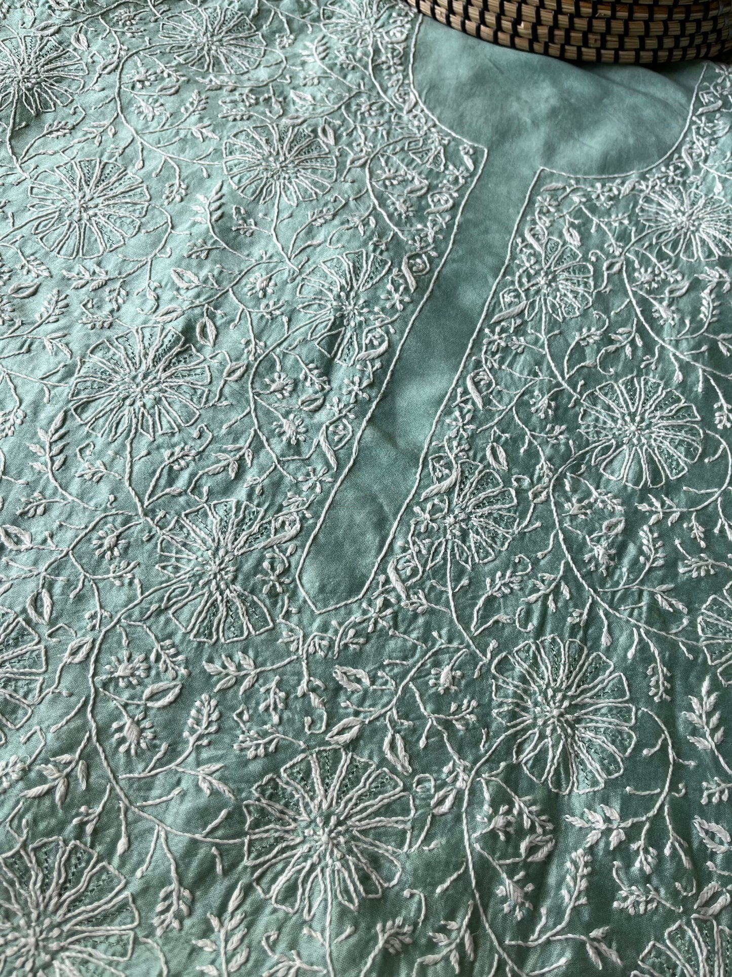 Chanderi chikankari kurta