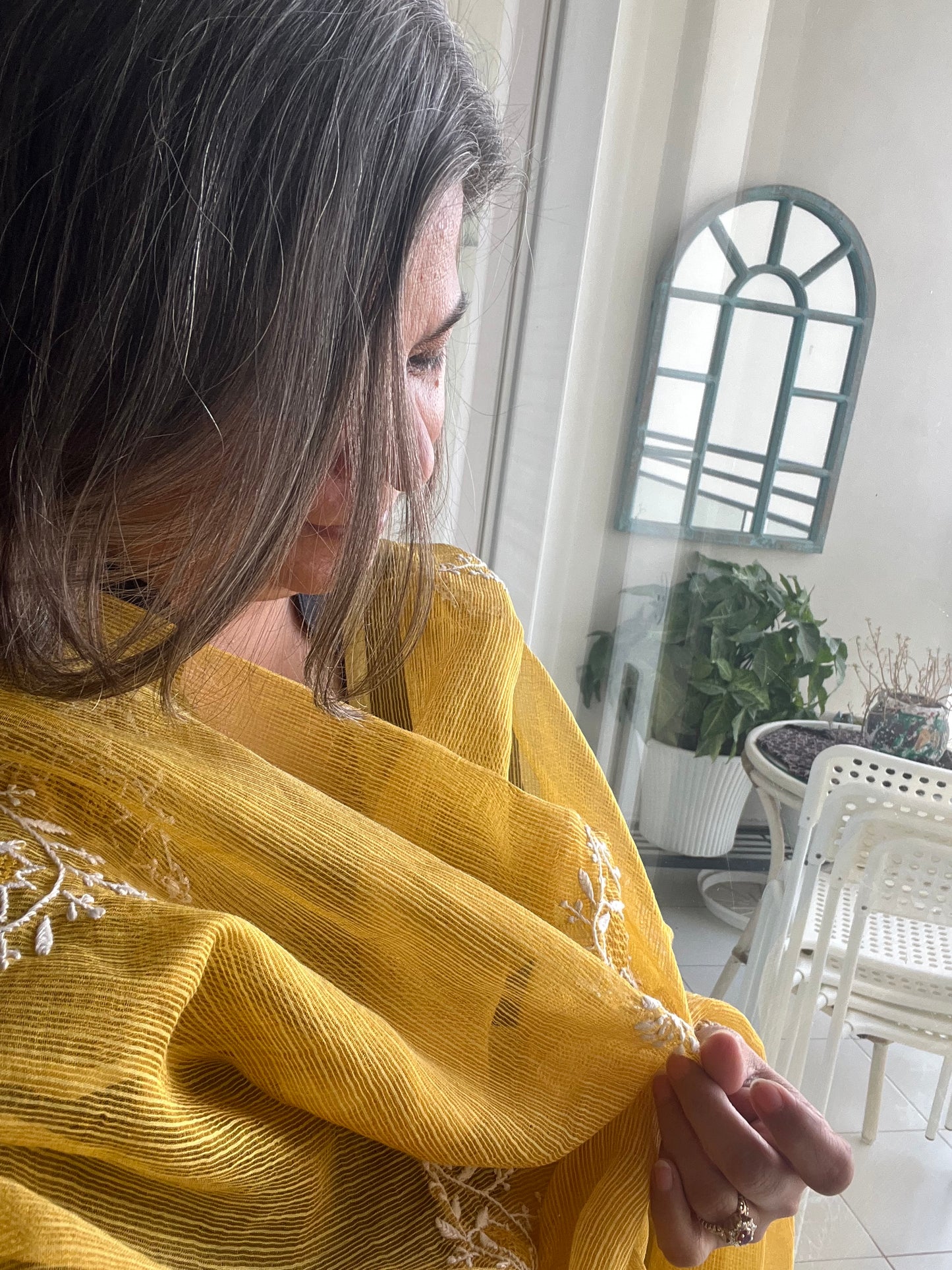 Kota tissue chikankari Dupatta