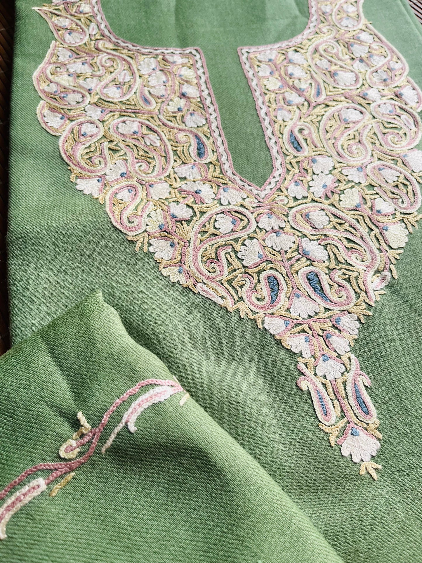 Woollen hand embroidered suit