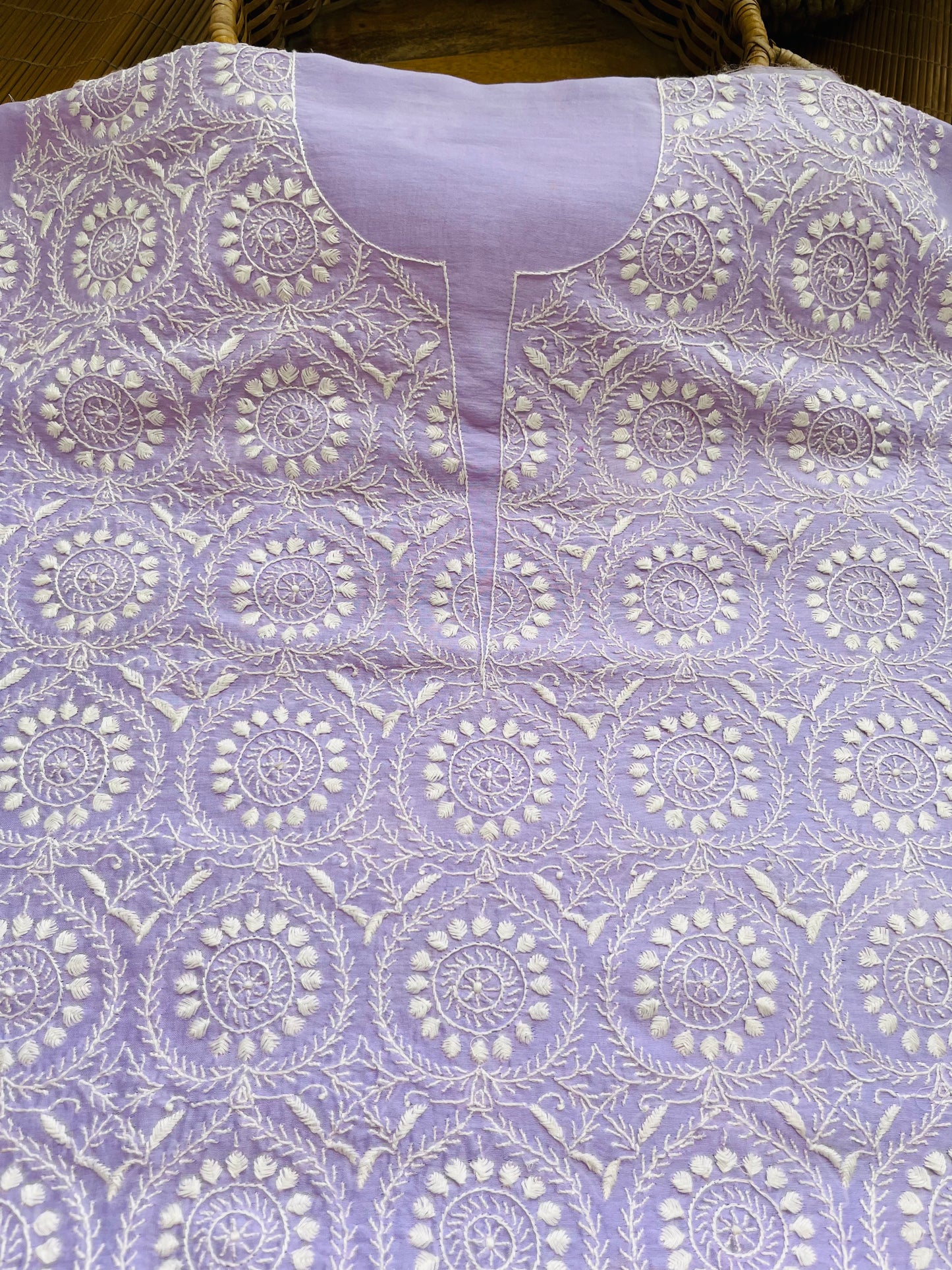 Chanderi chikankari kurta