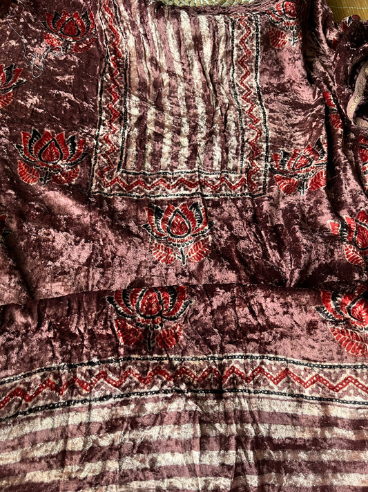 Velvet Ajrakh kurta