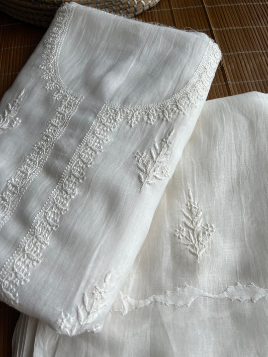 Chanderi Chikankari Kurta Dupatta