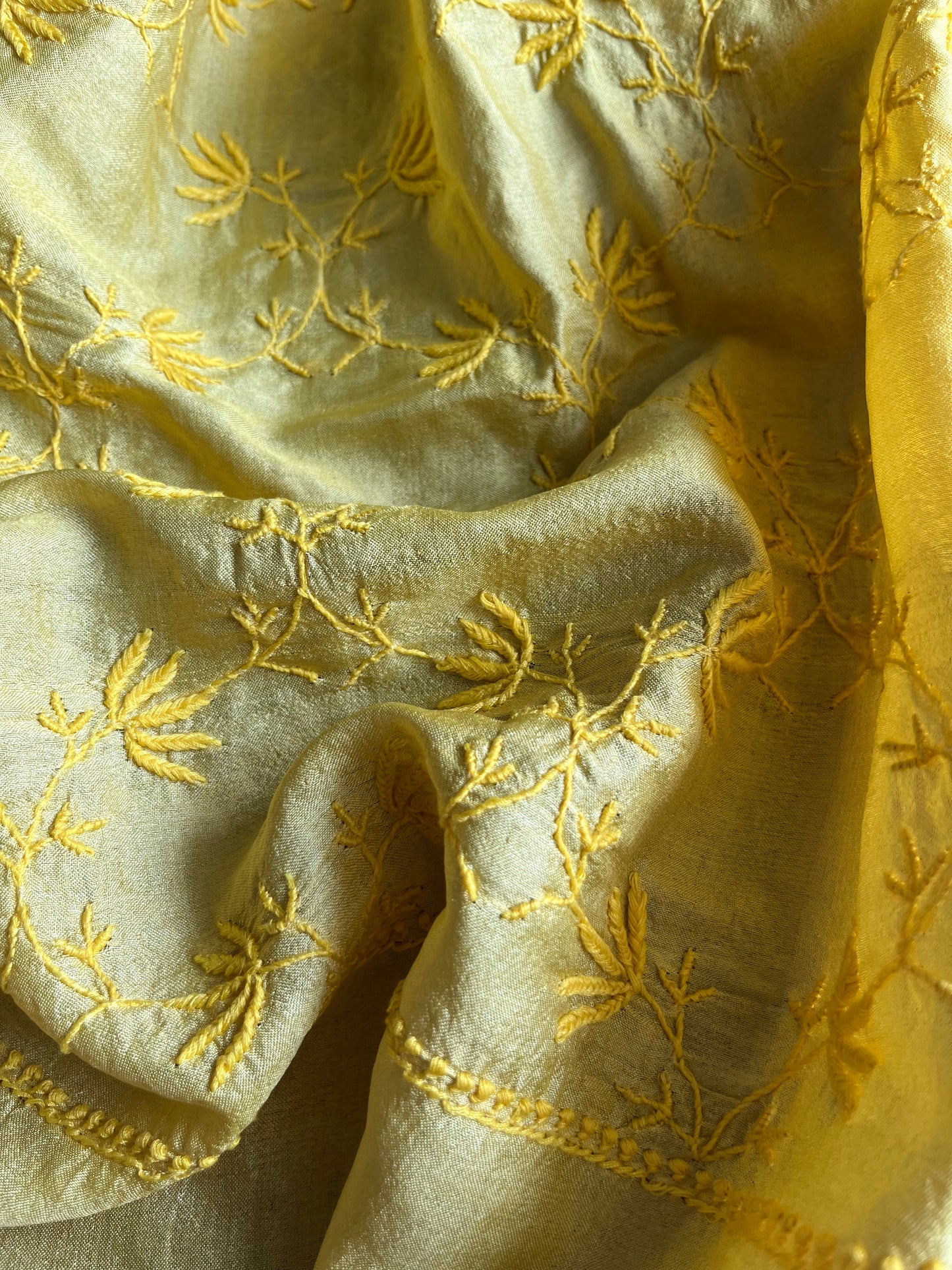 Chikankari Tussar silk dupatta