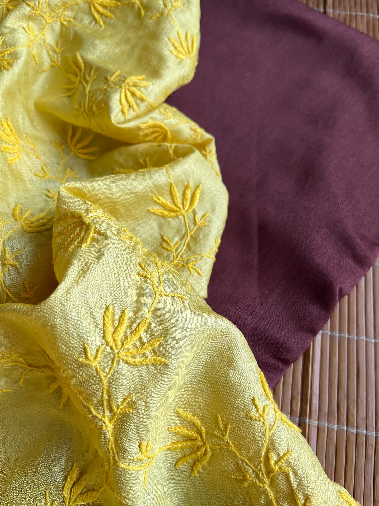 Chikankari Tussar silk dupatta