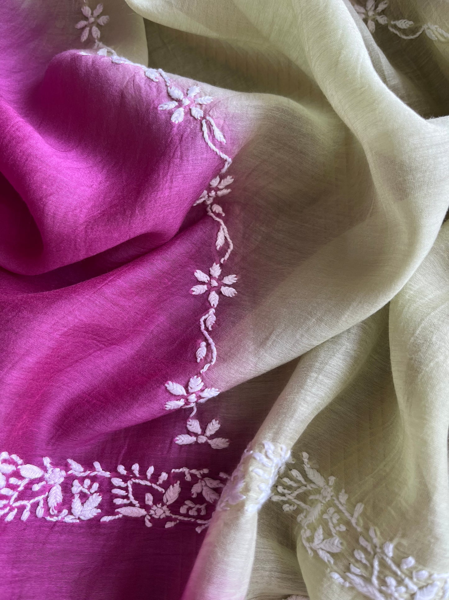 Chikankari Dupatta and Block print kurta Fabric