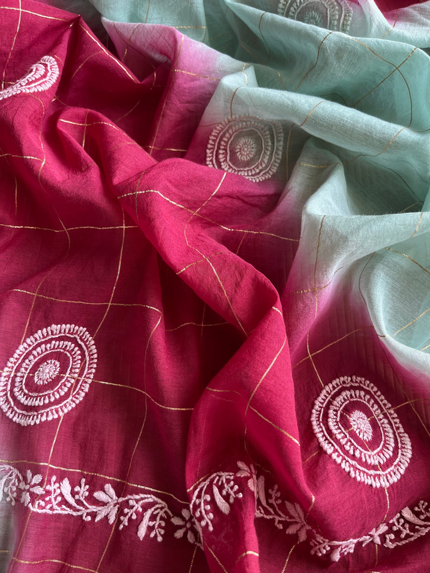 Chikankari Dupatta and Block print kurta Fabric