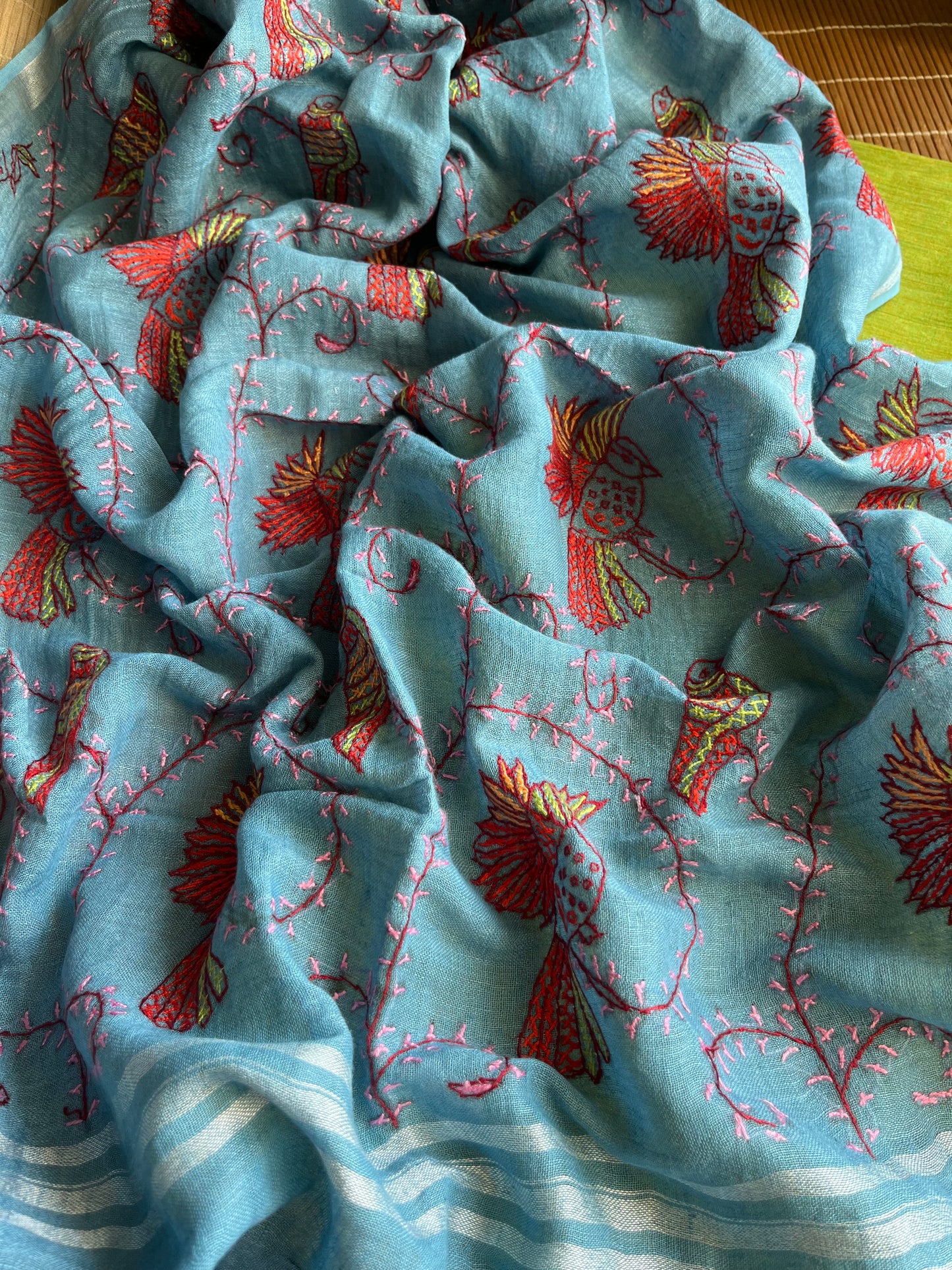 Linen sozni Dupatta set
