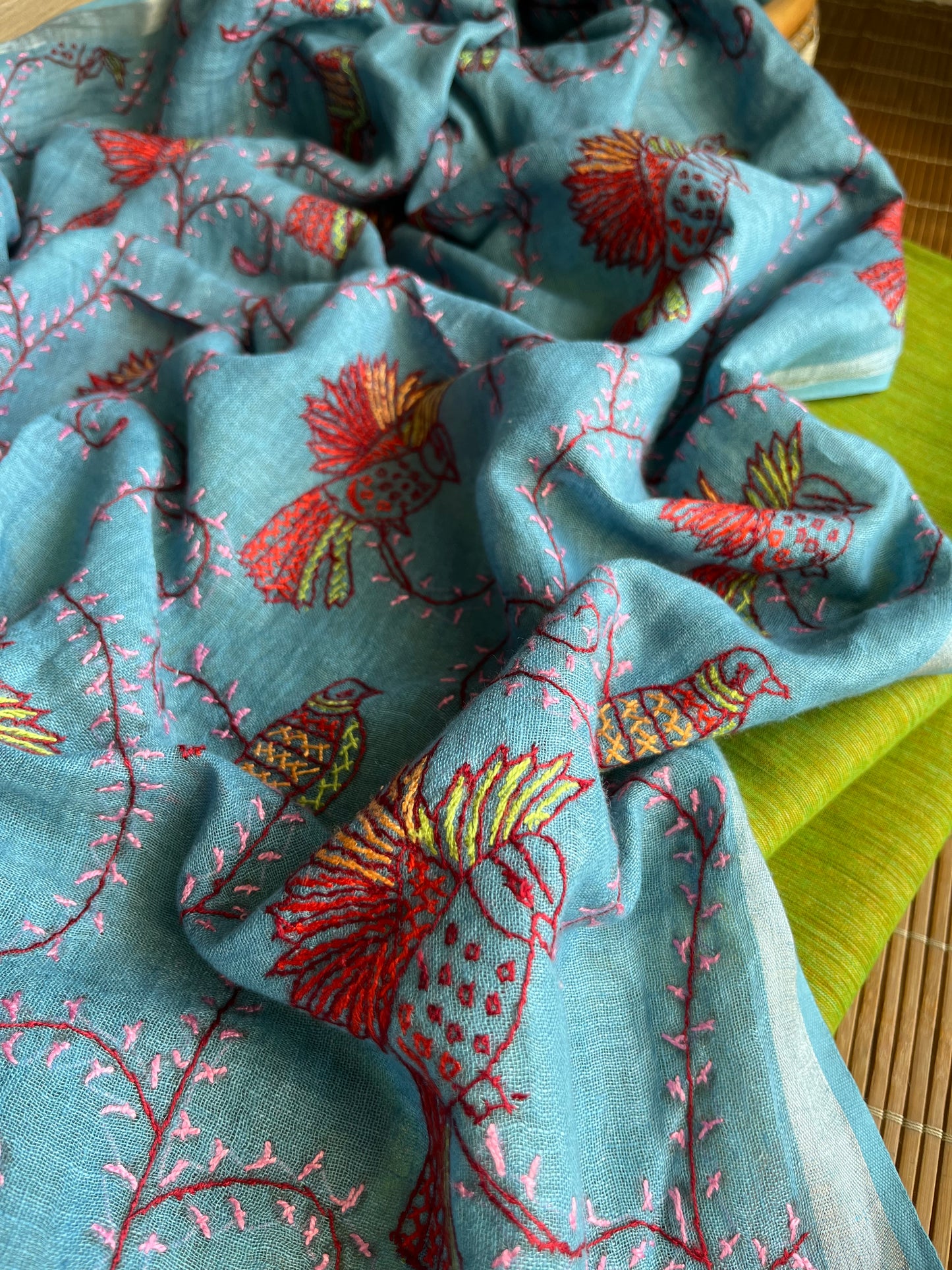 Linen sozni Dupatta set