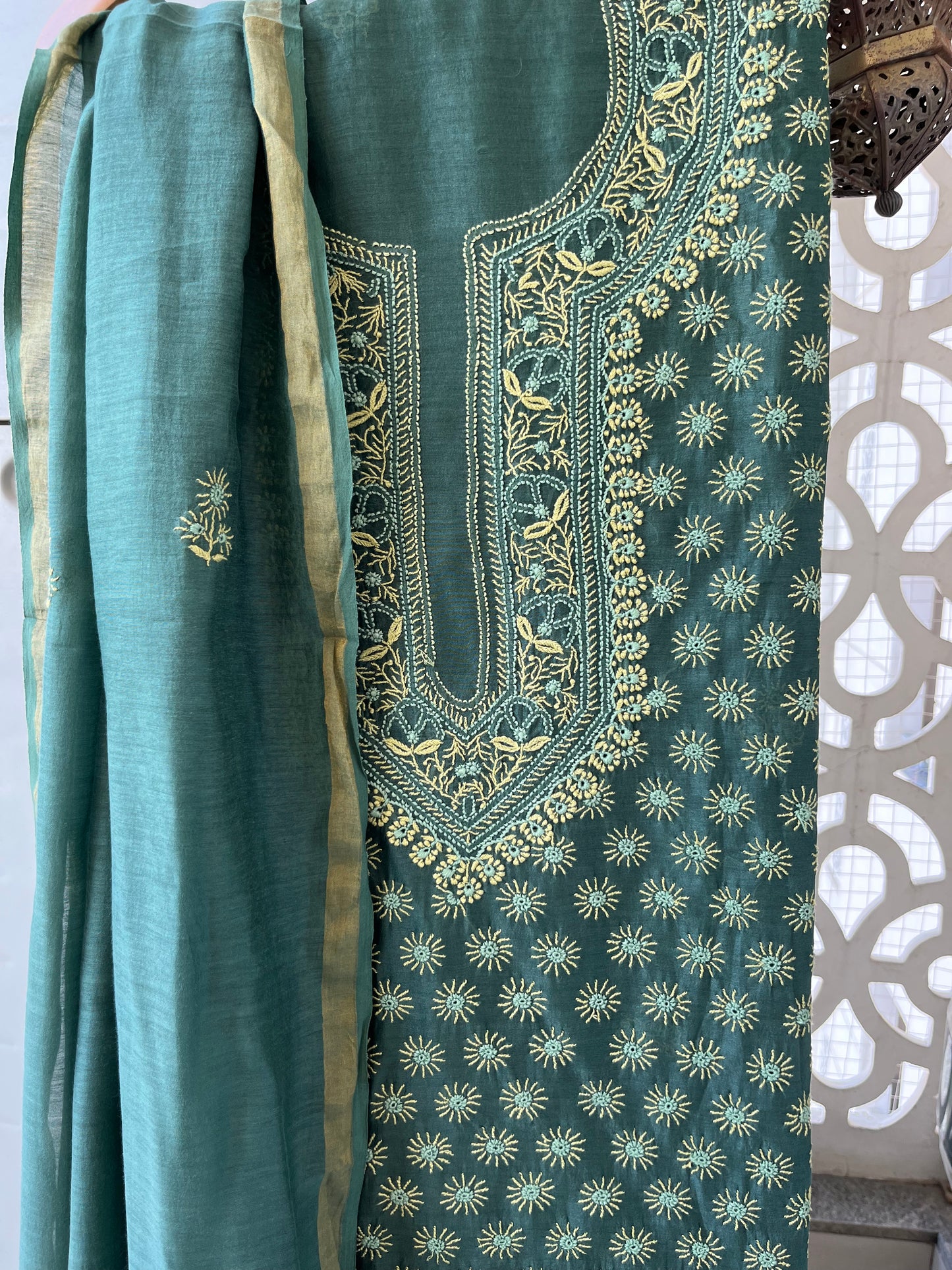 Chanderi Chikankari Kurta Dupatta