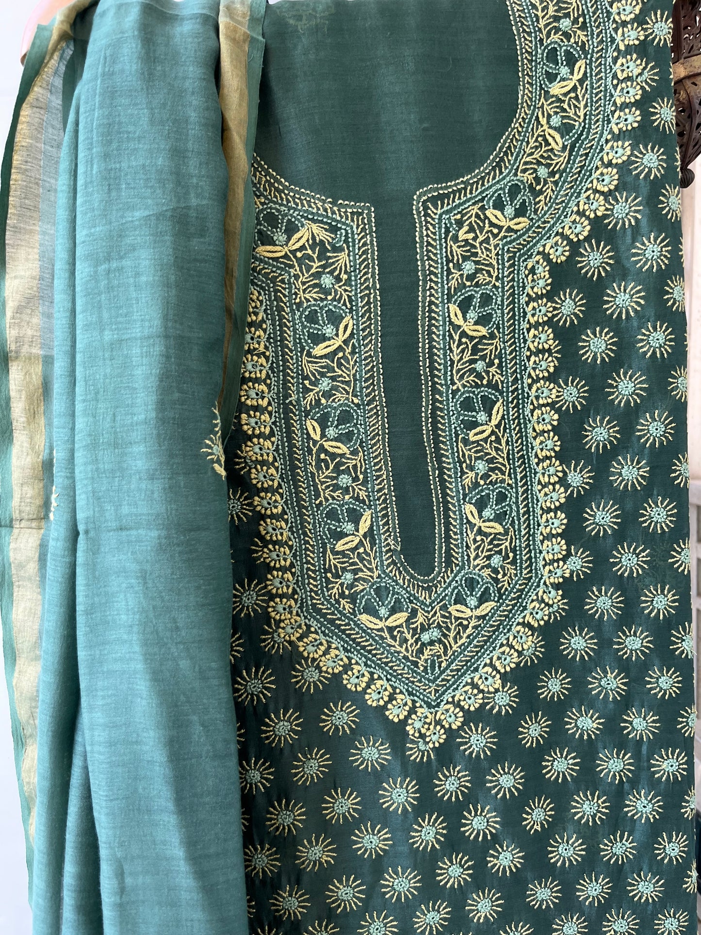 Chanderi Chikankari Kurta Dupatta