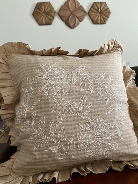 Chikankari cushion cover